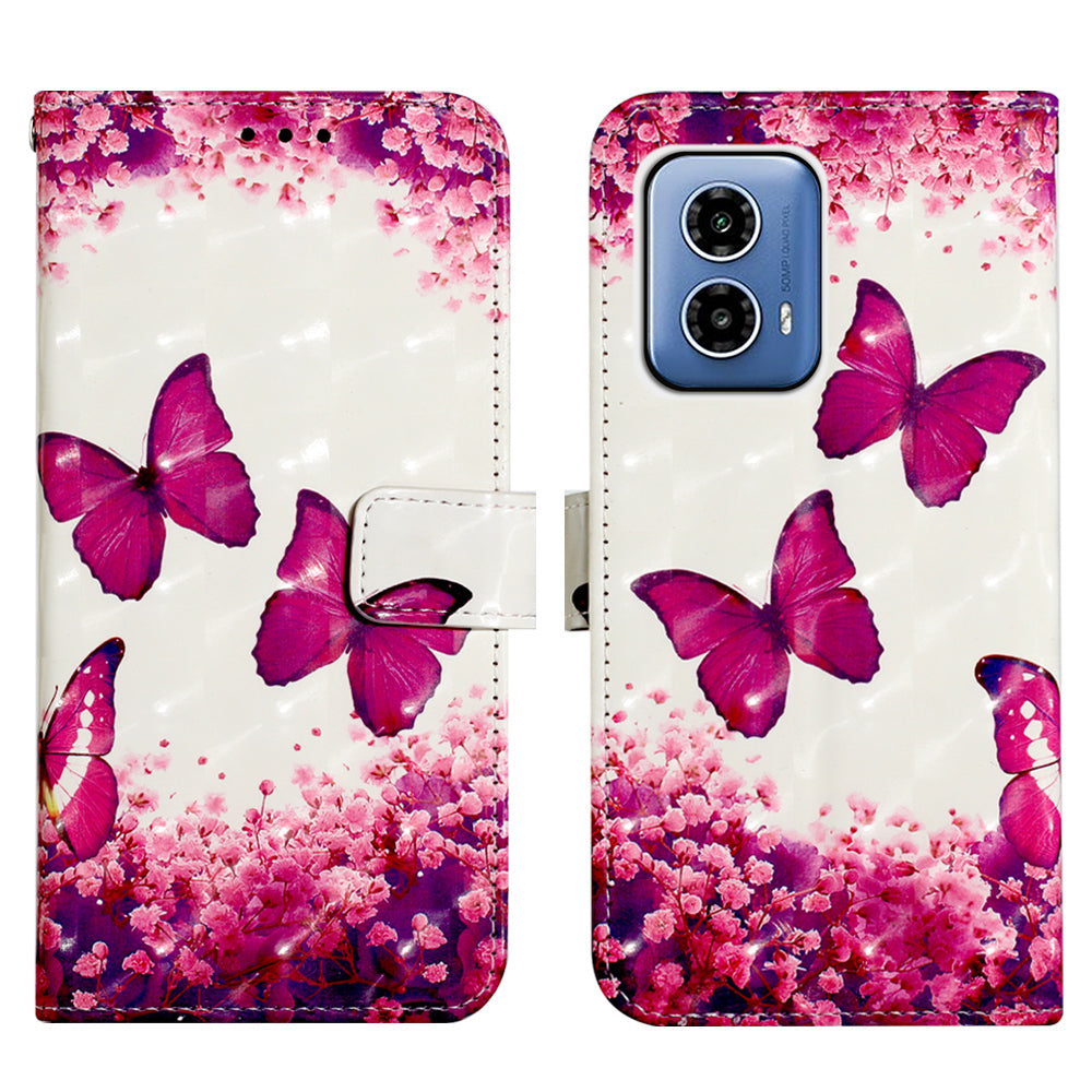 YB Pattern Printing Leather Series-2 For Motorola Moto G34 5G Shockproof Case Leather Phone Cover