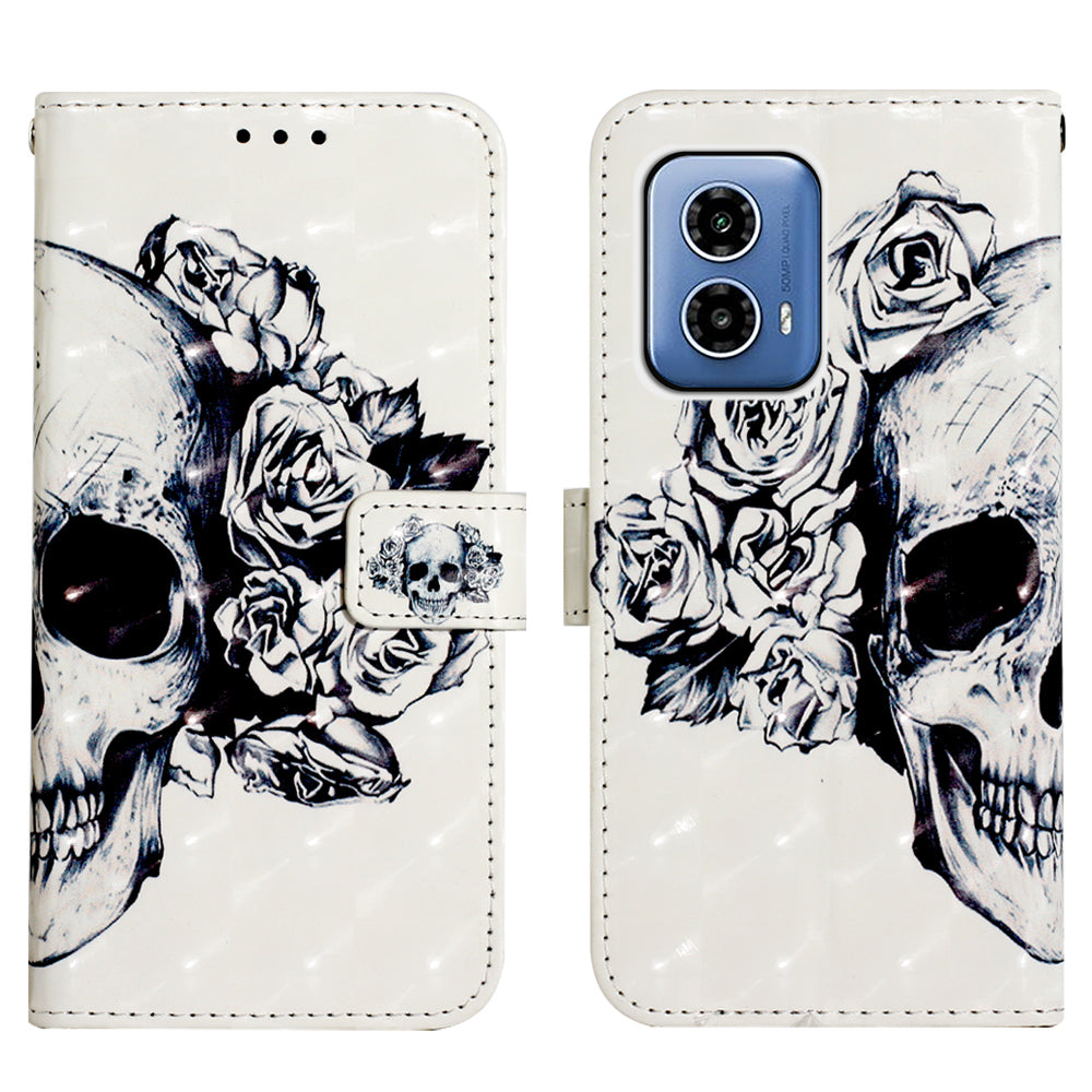 YB Pattern Printing Leather Series-2 For Motorola Moto G34 5G Shockproof Case Leather Phone Cover