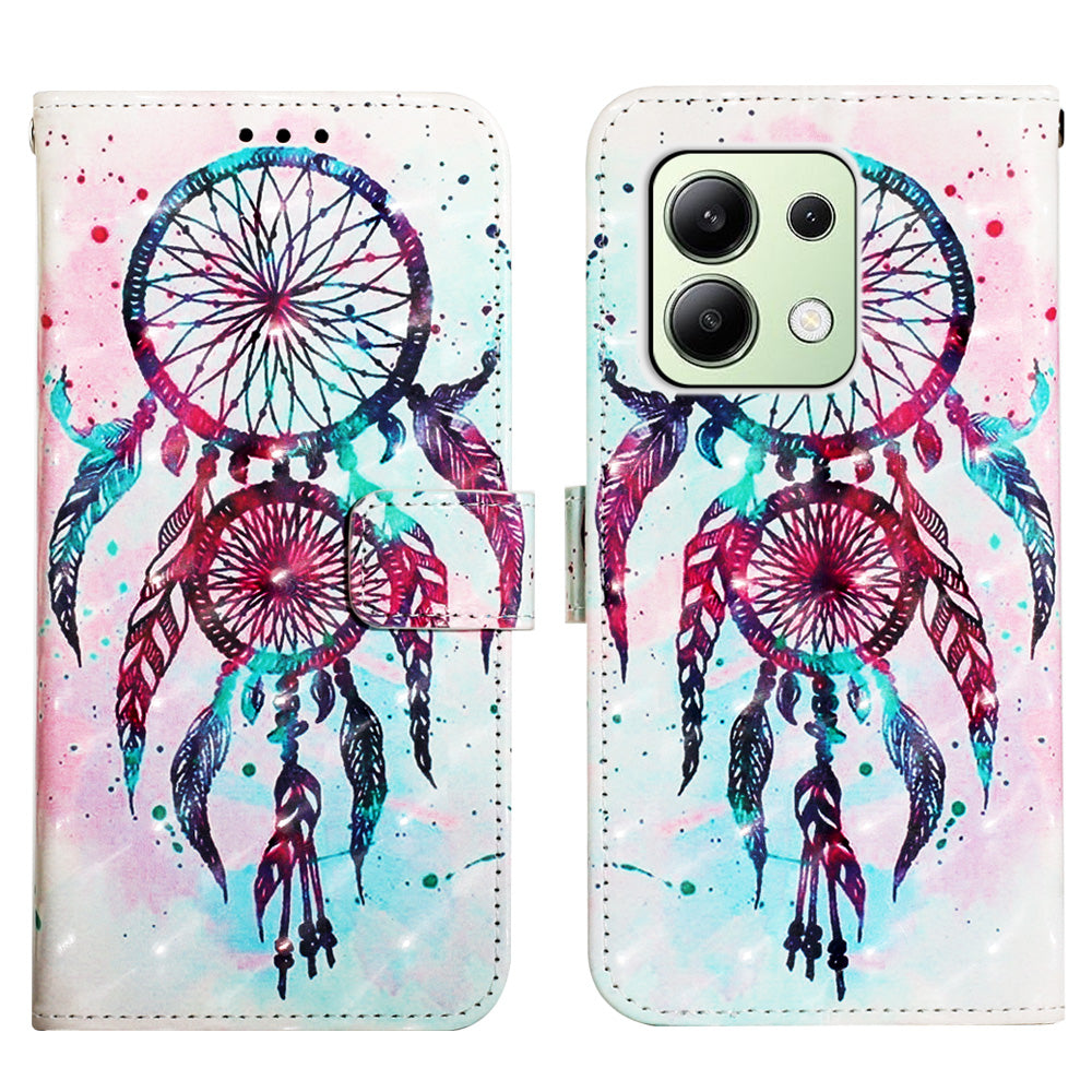 YB Pattern Printing Leather Series-2 For Xiaomi Redmi Note 13 4G Leather Case Anti-Drop Phone Cover