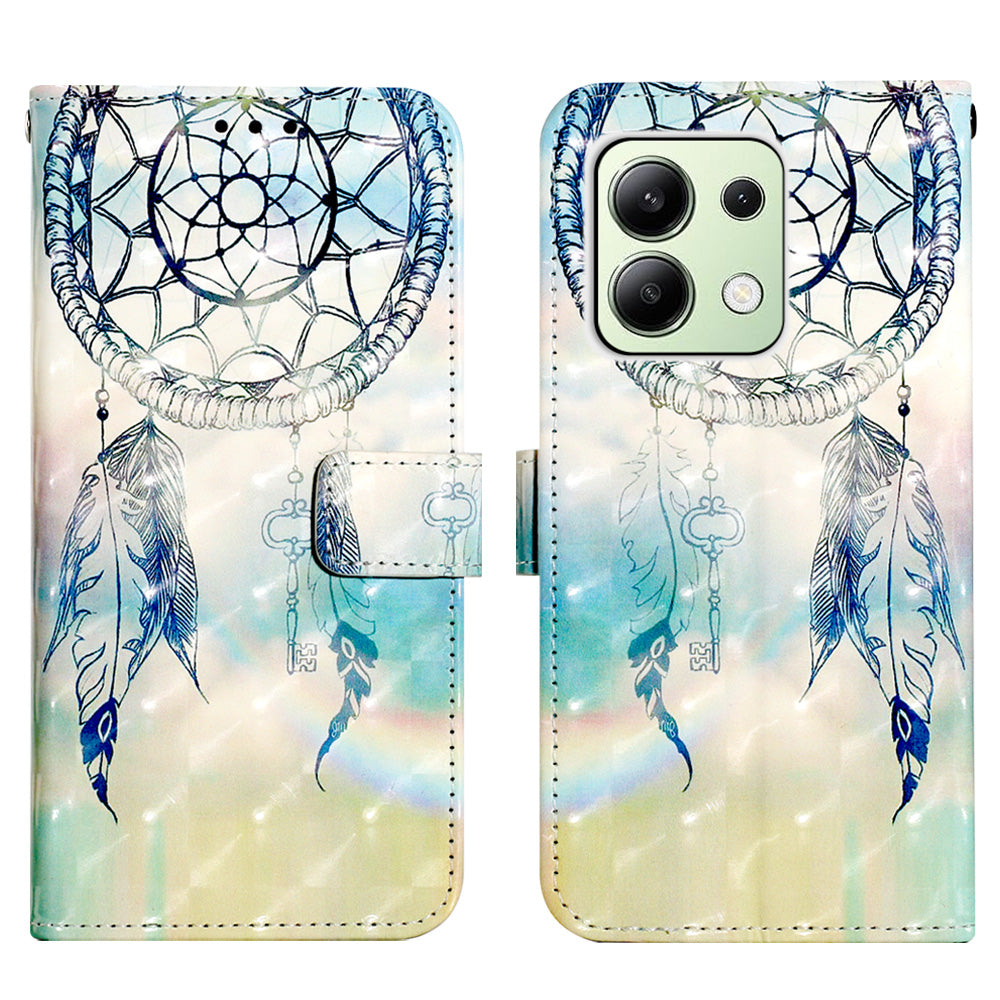 YB Pattern Printing Leather Series-2 For Xiaomi Redmi Note 13 4G Leather Case Anti-Drop Phone Cover