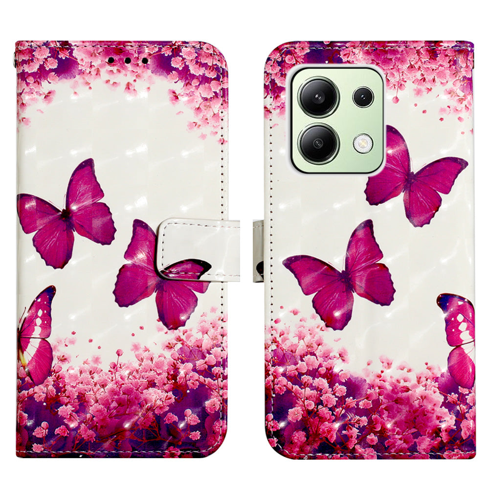YB Pattern Printing Leather Series-2 For Xiaomi Redmi Note 13 4G Leather Case Anti-Drop Phone Cover