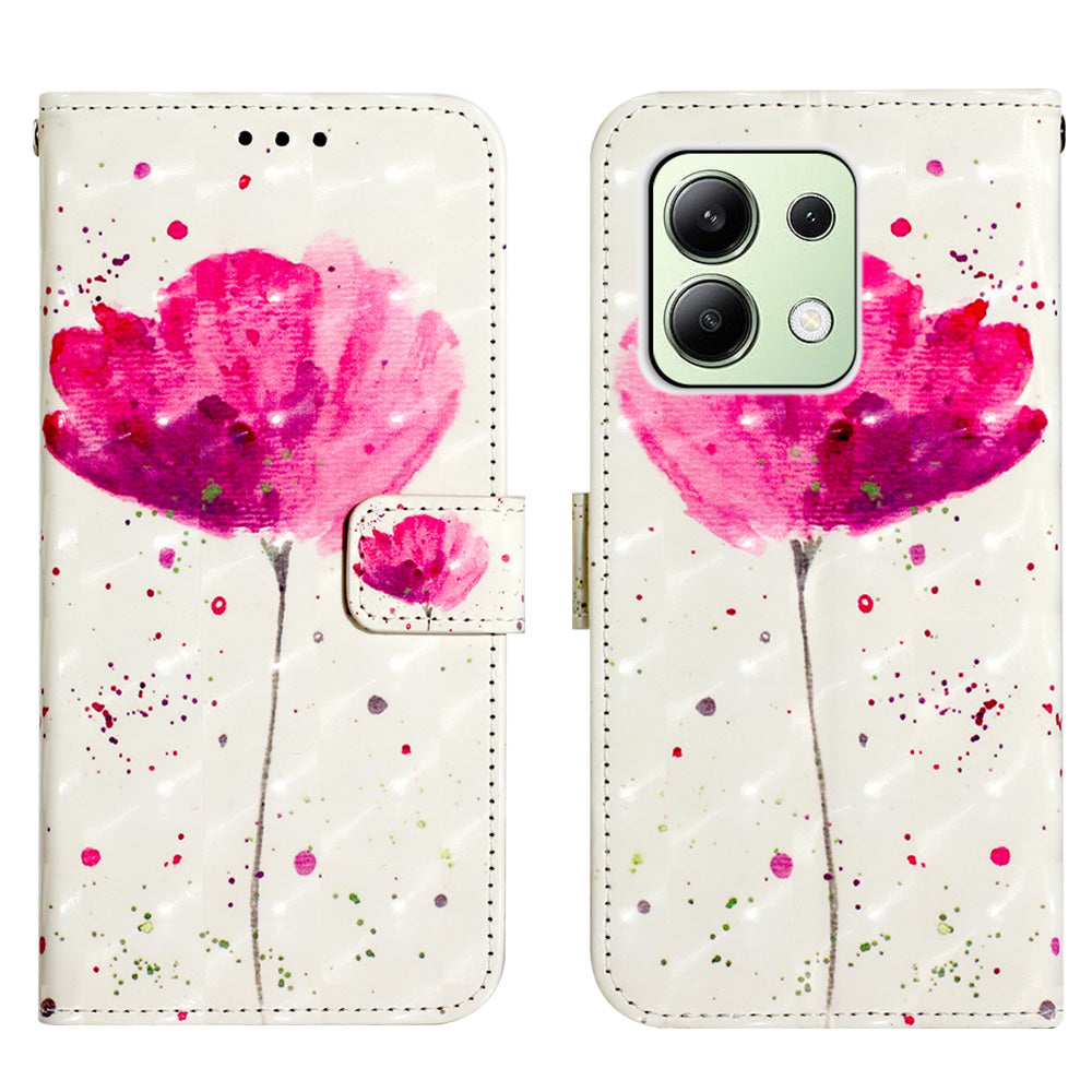 YB Pattern Printing Leather Series-2 For Xiaomi Redmi Note 13 4G Leather Case Anti-Drop Phone Cover