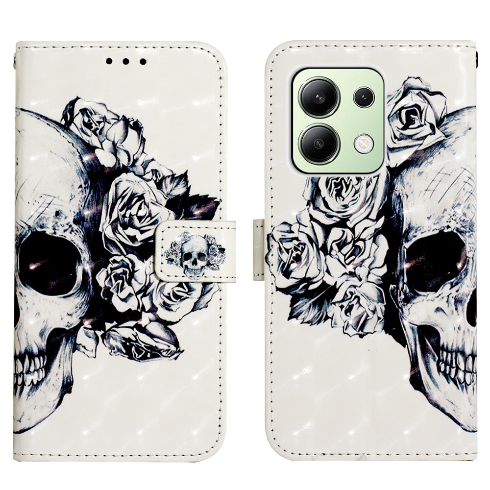 YB Pattern Printing Leather Series-2 For Xiaomi Redmi Note 13 4G Leather Case Anti-Drop Phone Cover