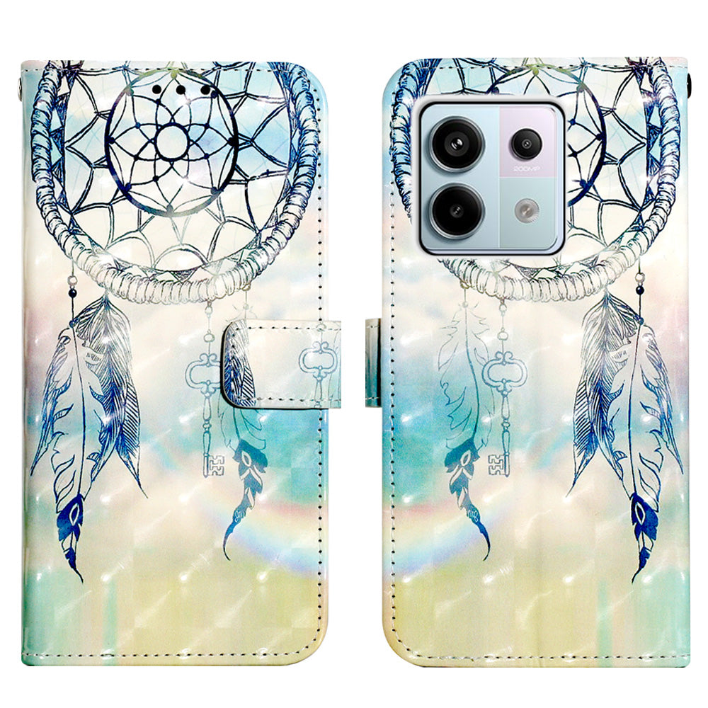 YB Pattern Printing Leather Series-2 For Xiaomi Redmi Note 13 Pro 5G / Poco X6 5G Phone Case Stand Leather Cover