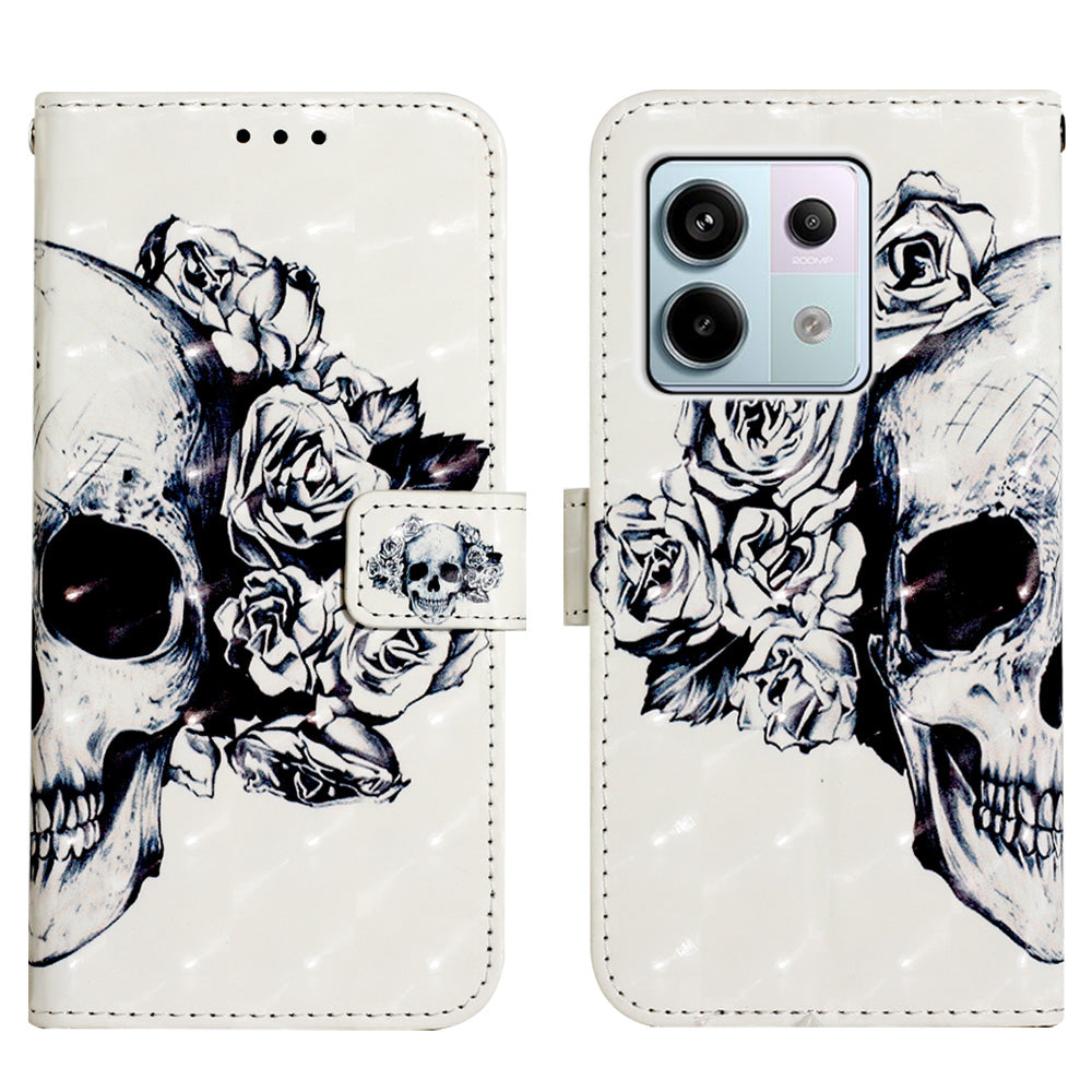 YB Pattern Printing Leather Series-2 For Xiaomi Redmi Note 13 Pro 5G / Poco X6 5G Phone Case Stand Leather Cover
