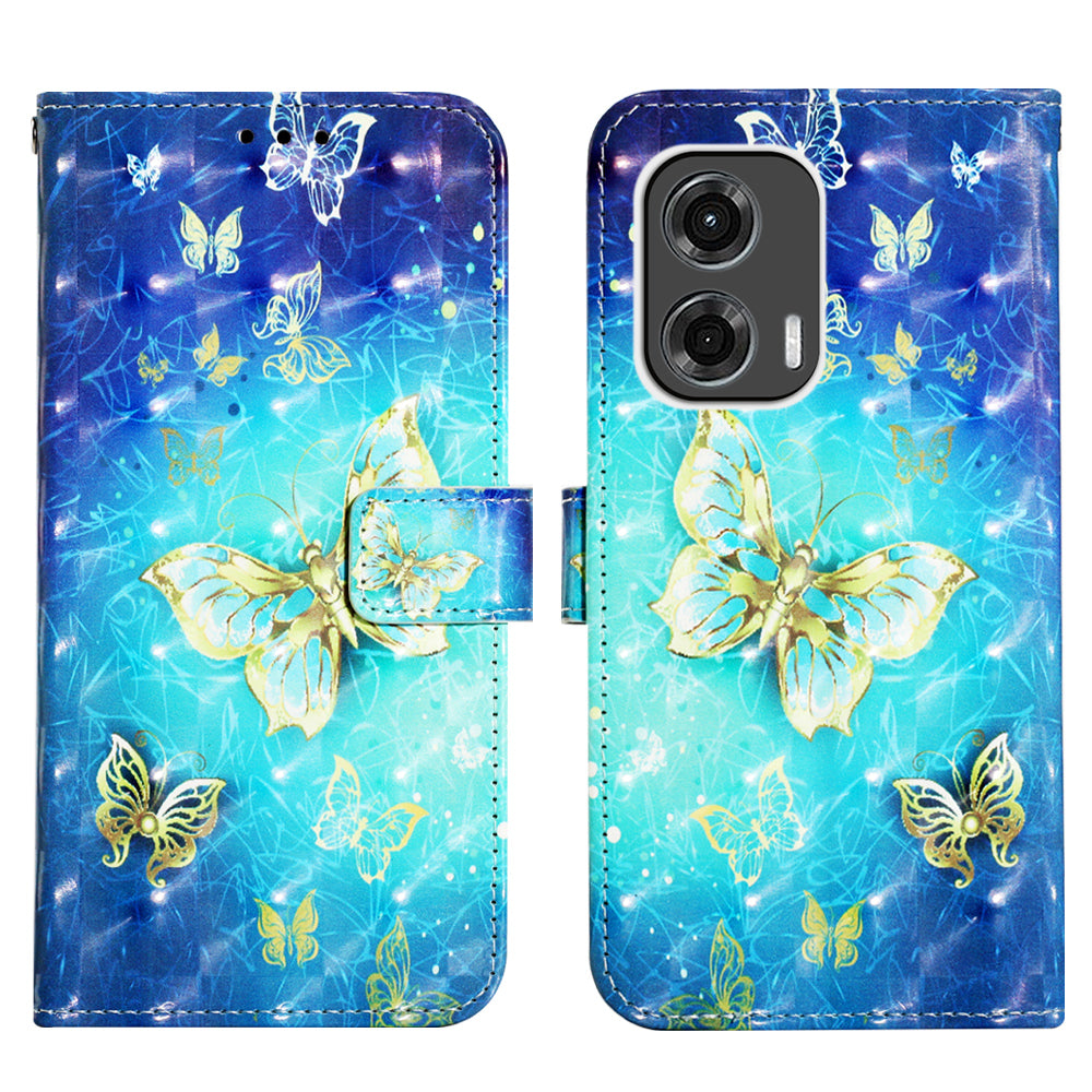 YB Pattern Printing Leather Series-2 For Motorola Moto G Stylus 5G (2024) Case Leather Flip Phone Cover