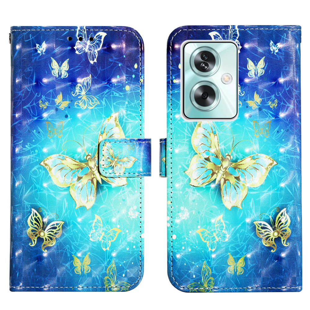 YB Pattern Printing Leather Series-2 For Oppo A79 5G / A2 5G Wallet Case Leather Phone Cover