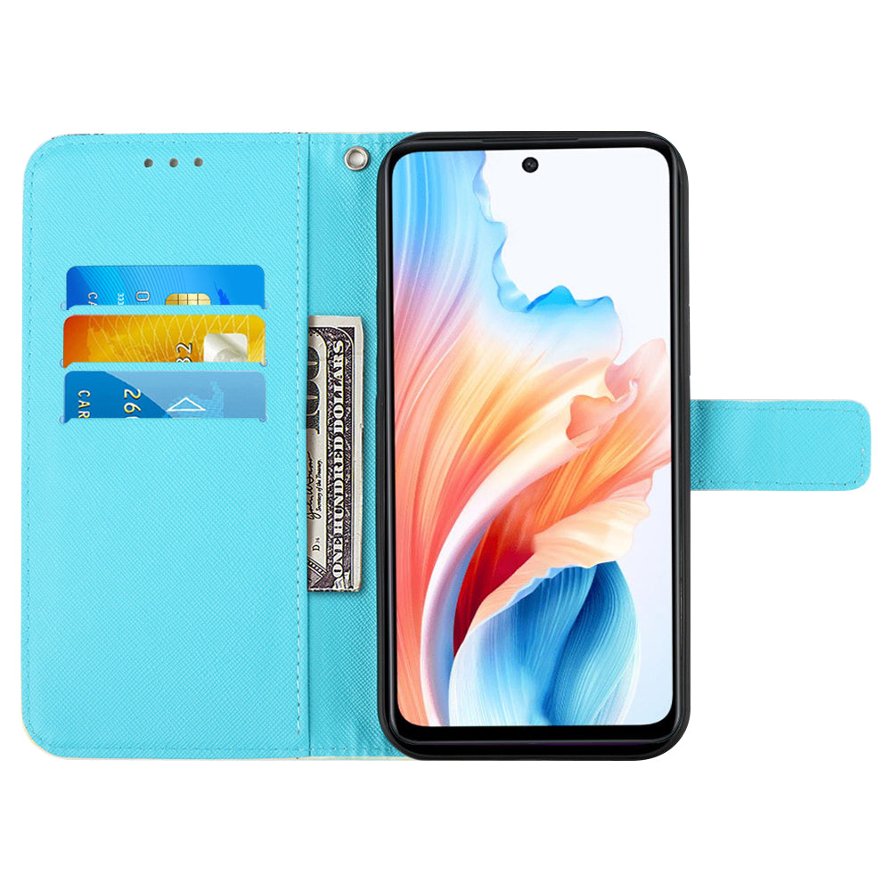 YB Pattern Printing Leather Series-2 For Oppo A79 5G / A2 5G Wallet Case Leather Phone Cover