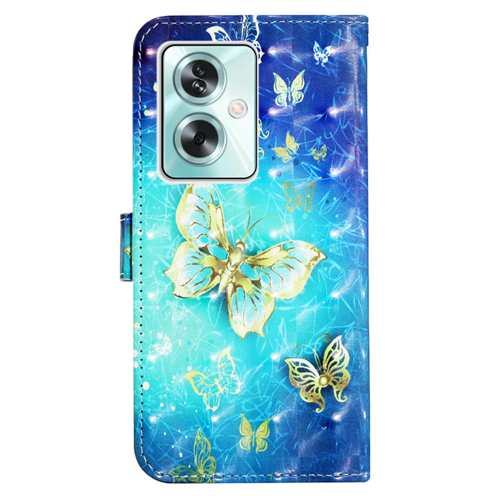 YB Pattern Printing Leather Series-2 For Oppo A79 5G / A2 5G Wallet Case Leather Phone Cover