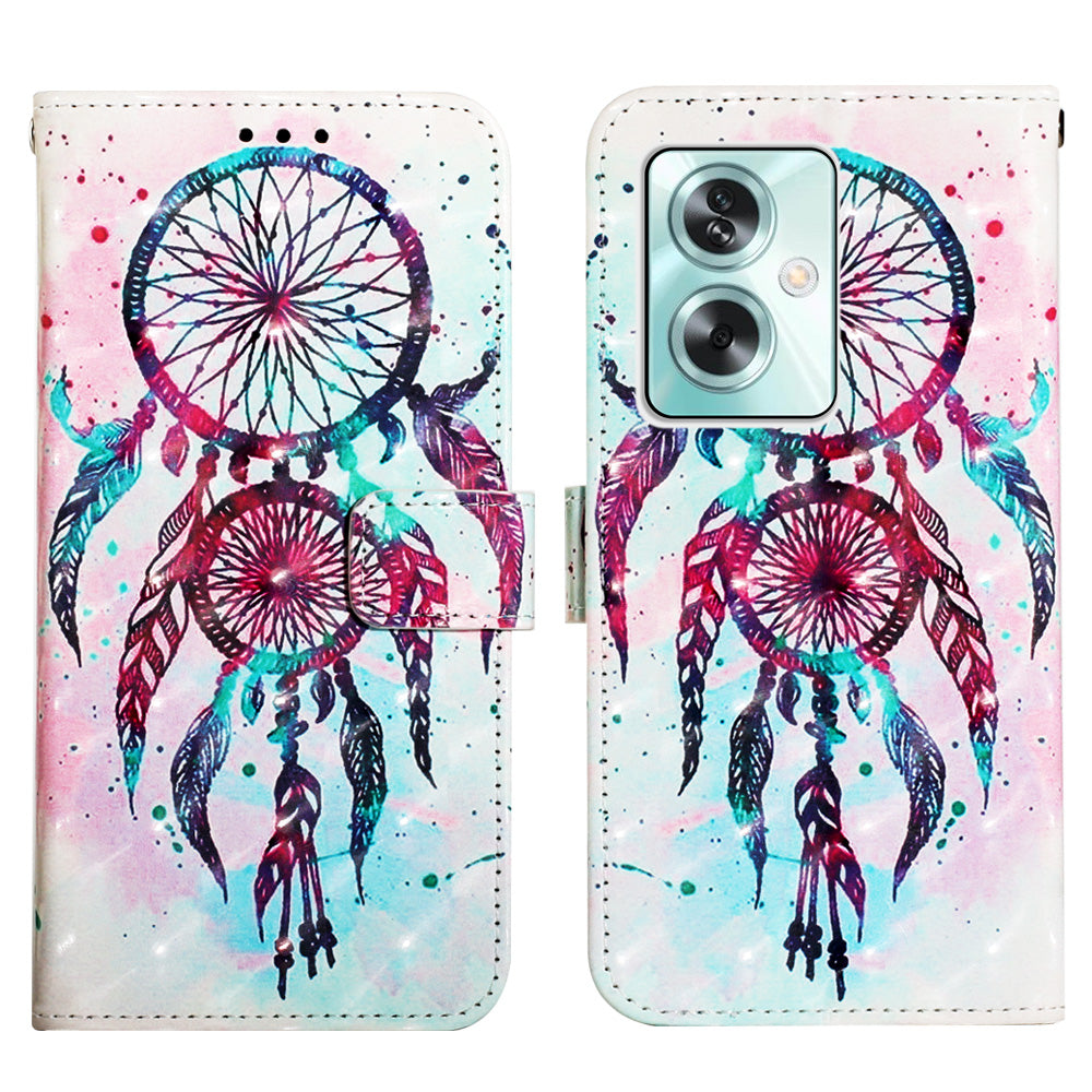 YB Pattern Printing Leather Series-2 For Oppo A79 5G / A2 5G Wallet Case Leather Phone Cover