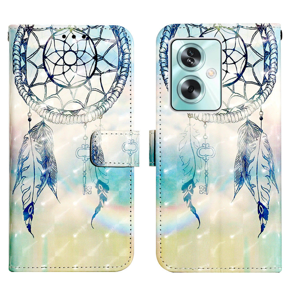 YB Pattern Printing Leather Series-2 For Oppo A79 5G / A2 5G Wallet Case Leather Phone Cover