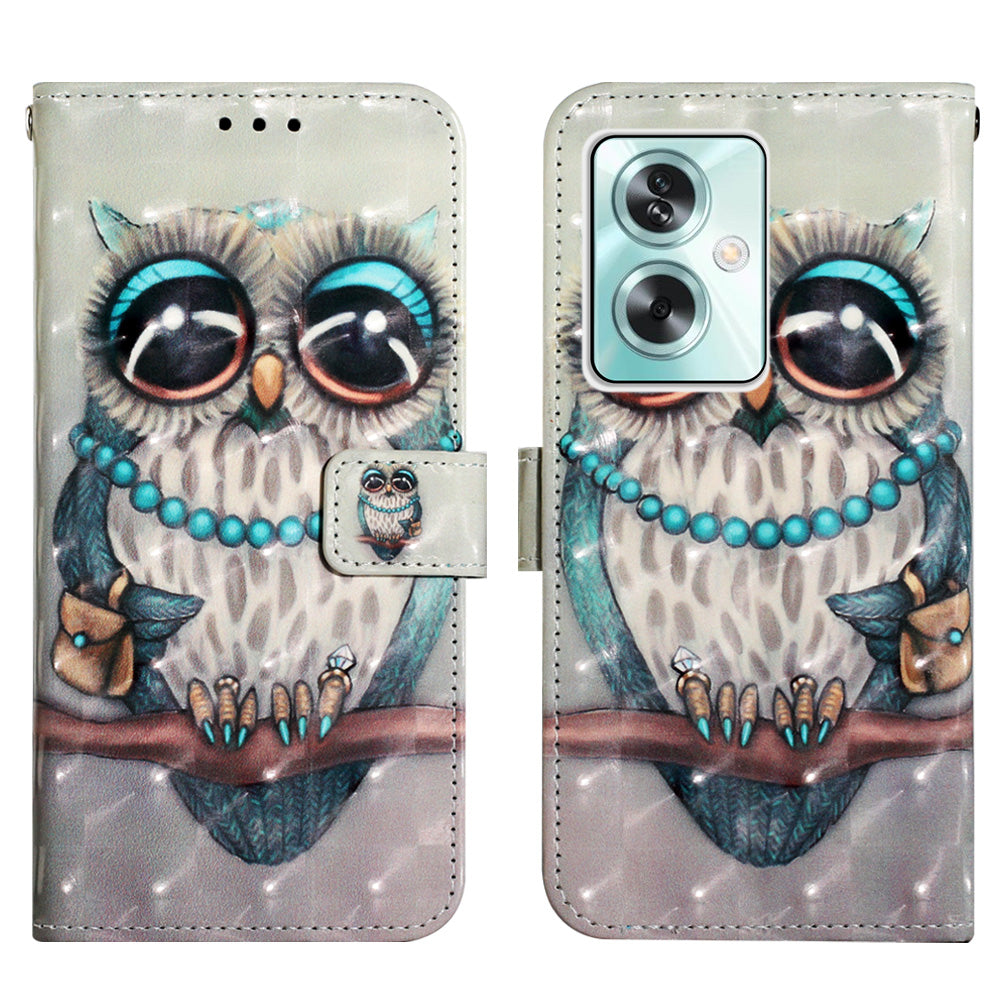 YB Pattern Printing Leather Series-2 For Oppo A79 5G / A2 5G Wallet Case Leather Phone Cover