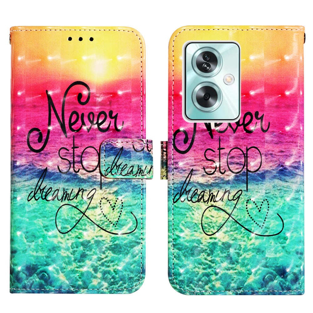 YB Pattern Printing Leather Series-2 For Oppo A79 5G / A2 5G Wallet Case Leather Phone Cover