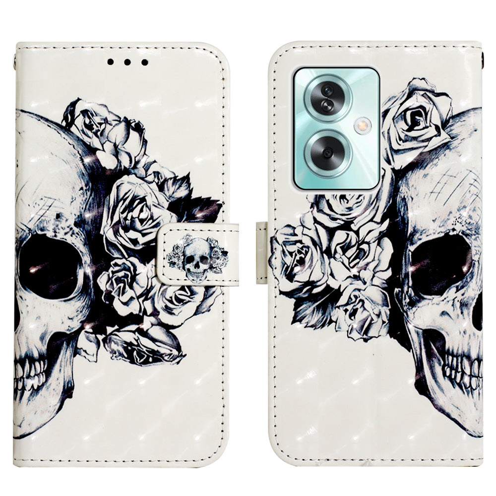 YB Pattern Printing Leather Series-2 For Oppo A79 5G / A2 5G Wallet Case Leather Phone Cover