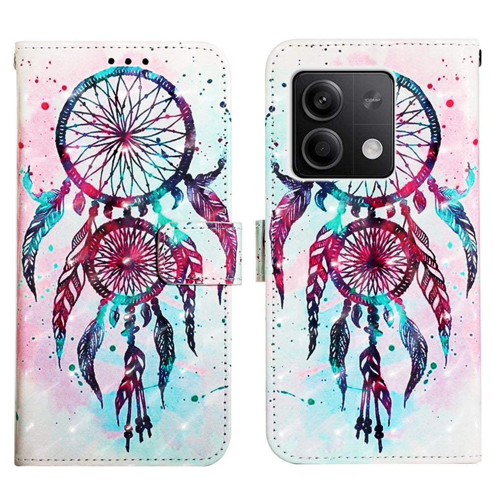 YB Pattern Printing Leather Series-2 For Xiaomi Redmi Note 13 5G (Global) Phone Case Leather Wallet Cover