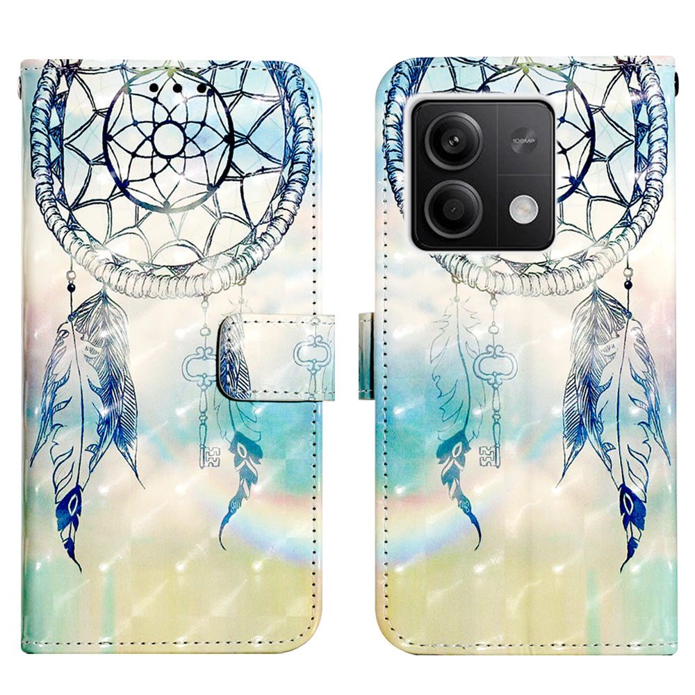 YB Pattern Printing Leather Series-2 For Xiaomi Redmi Note 13 5G (Global) Phone Case Leather Wallet Cover