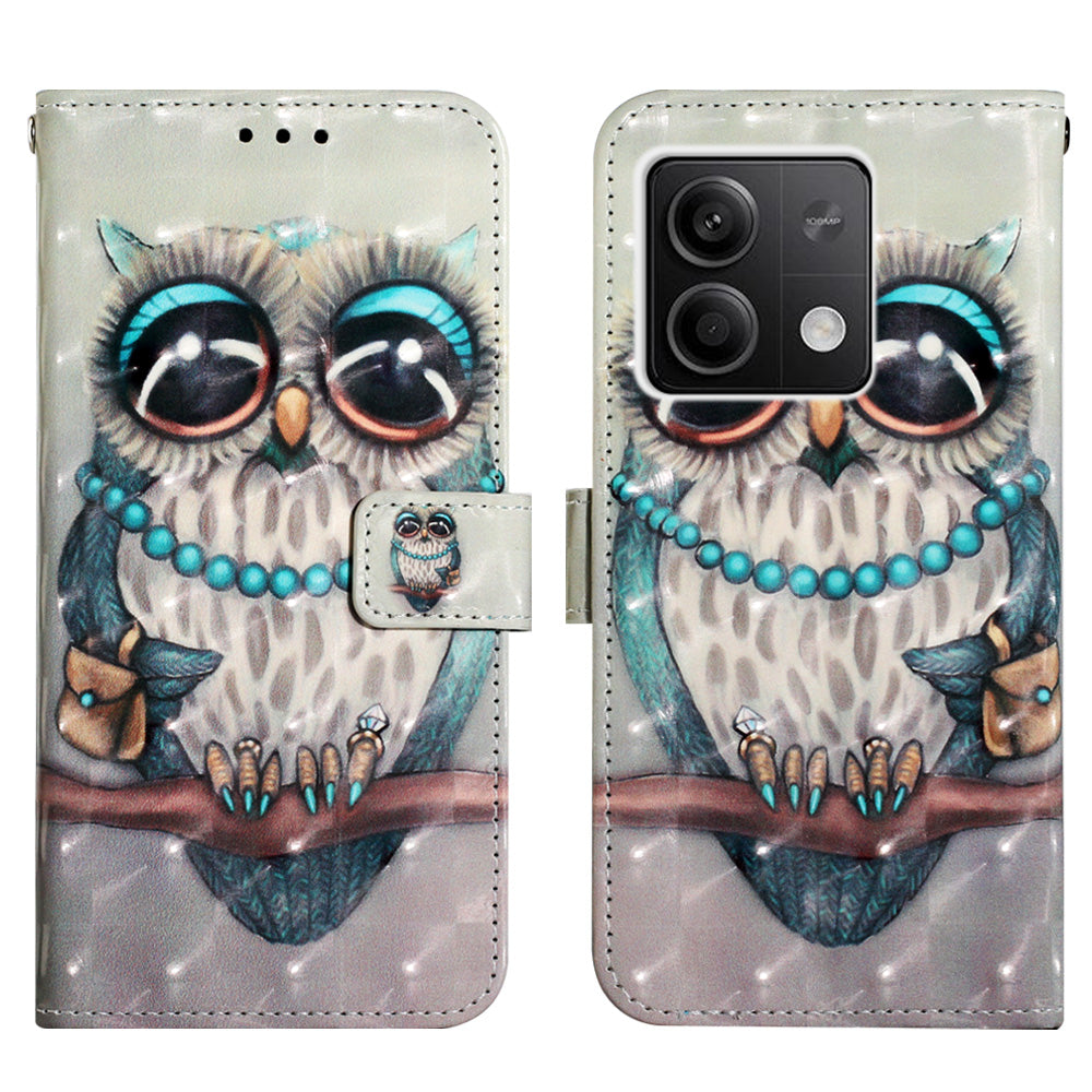 YB Pattern Printing Leather Series-2 For Xiaomi Redmi Note 13 5G (Global) Phone Case Leather Wallet Cover