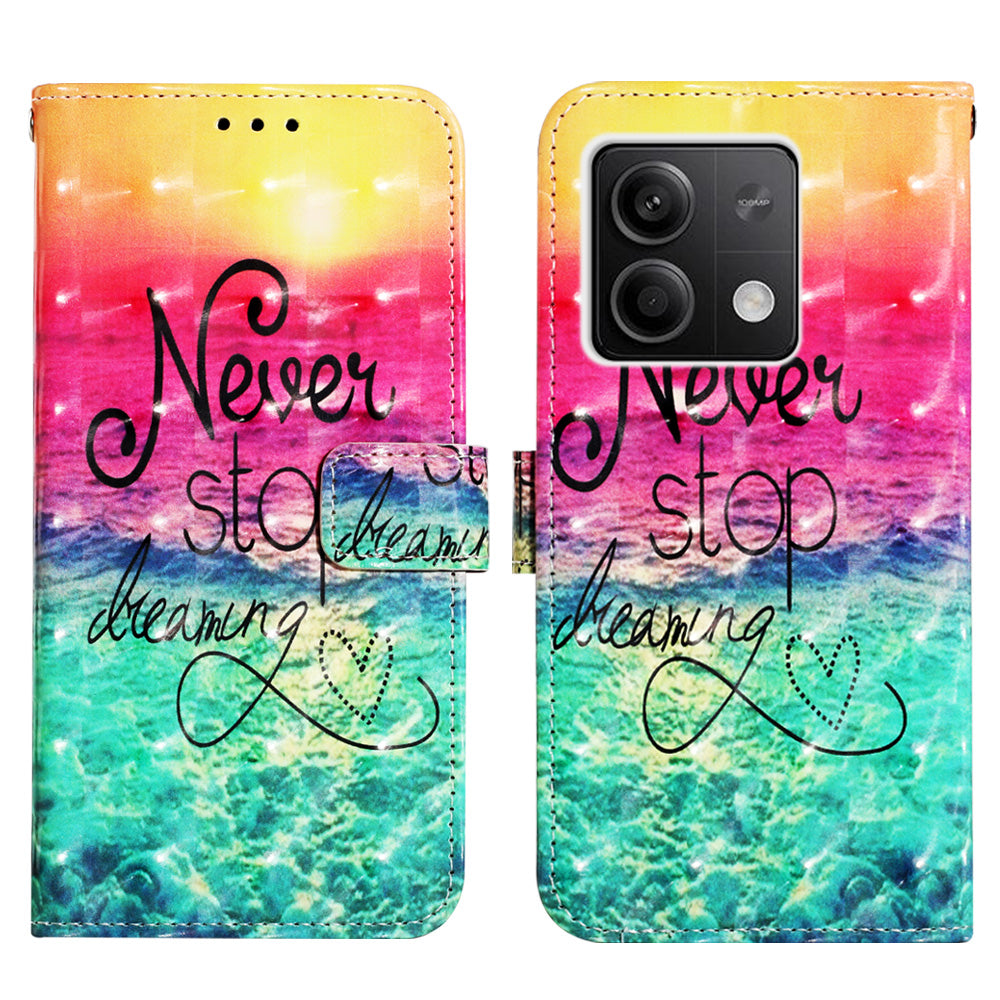 YB Pattern Printing Leather Series-2 For Xiaomi Redmi Note 13 5G (Global) Phone Case Leather Wallet Cover