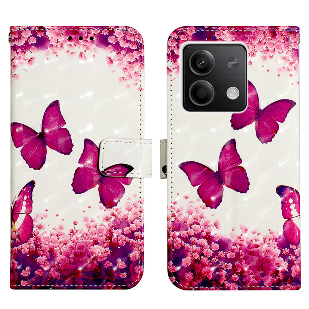 YB Pattern Printing Leather Series-2 For Xiaomi Redmi Note 13 5G (Global) Phone Case Leather Wallet Cover
