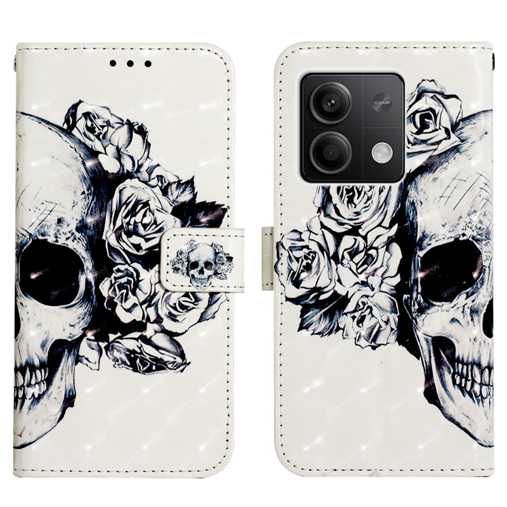 YB Pattern Printing Leather Series-2 For Xiaomi Redmi Note 13 5G (Global) Phone Case Leather Wallet Cover