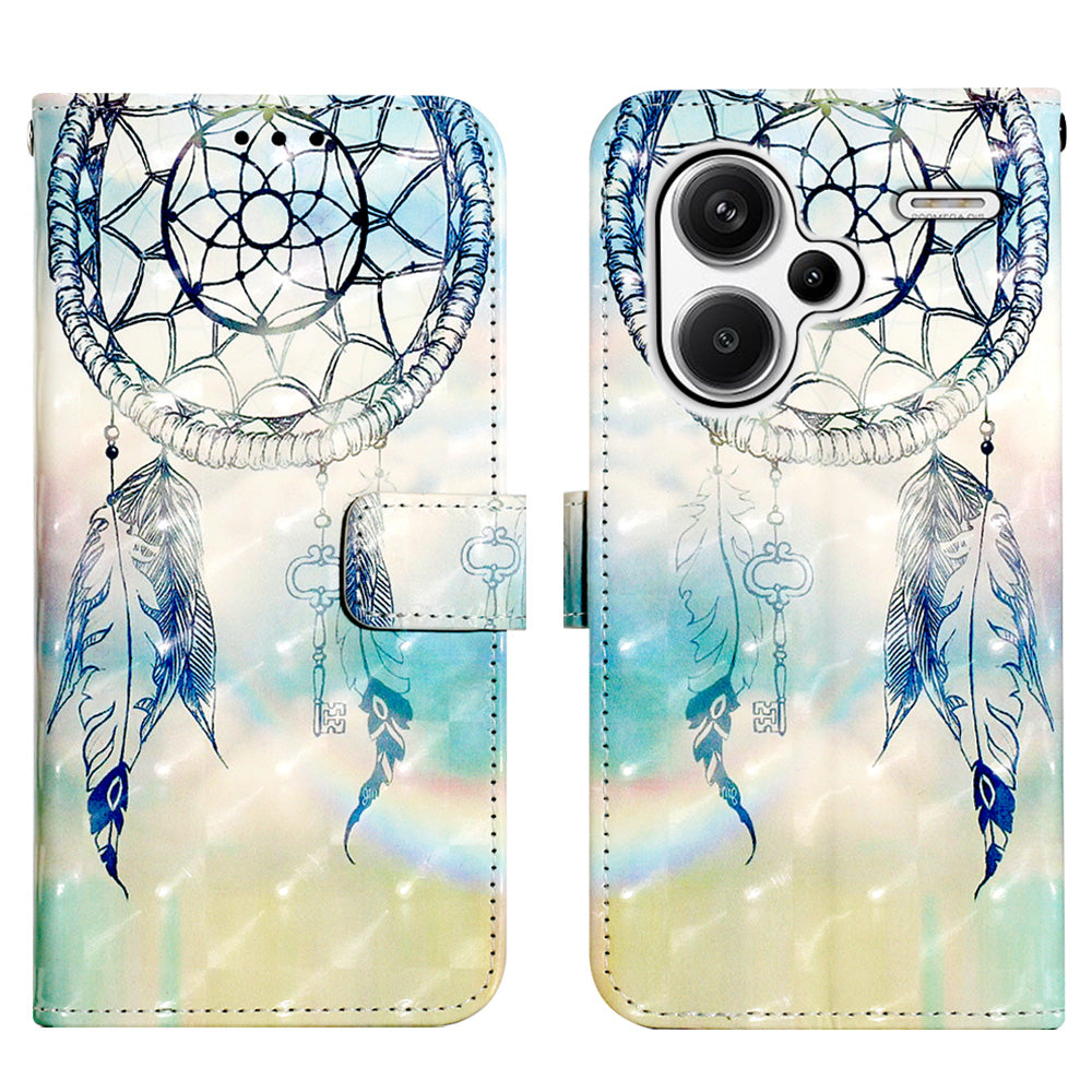 YB Pattern Printing Leather Series-2 For Xiaomi Redmi Note 13 Pro+ 5G Wallet Phone Case Leather Flip Cover