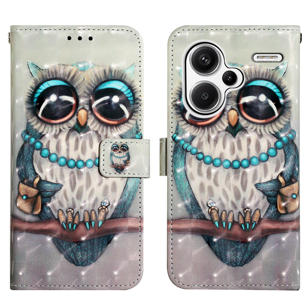 YB Pattern Printing Leather Series-2 For Xiaomi Redmi Note 13 Pro+ 5G Wallet Phone Case Leather Flip Cover