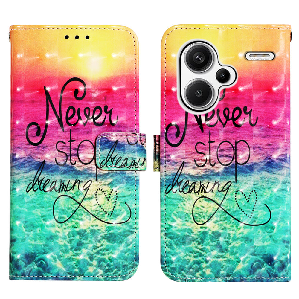 YB Pattern Printing Leather Series-2 For Xiaomi Redmi Note 13 Pro+ 5G Wallet Phone Case Leather Flip Cover