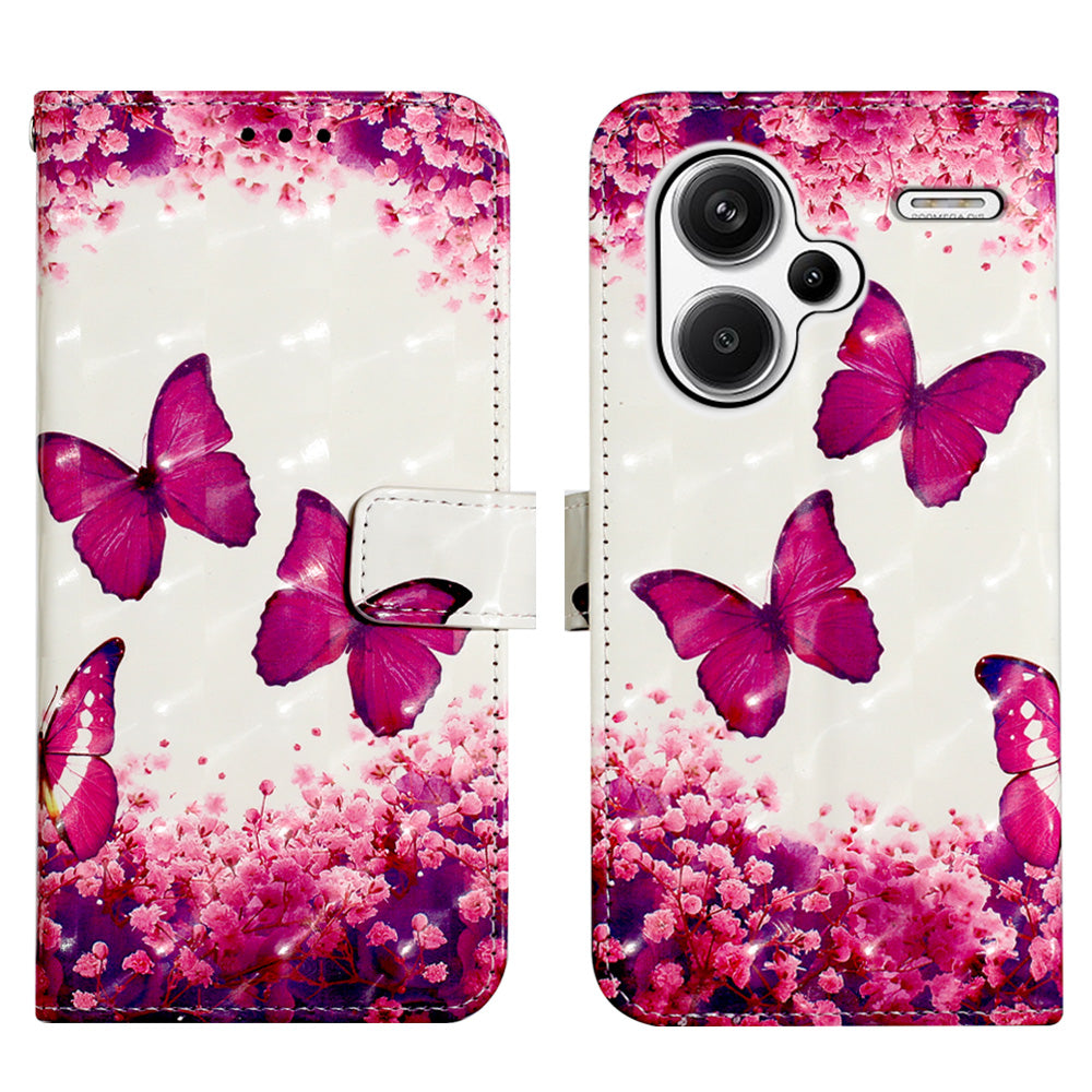 YB Pattern Printing Leather Series-2 For Xiaomi Redmi Note 13 Pro+ 5G Wallet Phone Case Leather Flip Cover