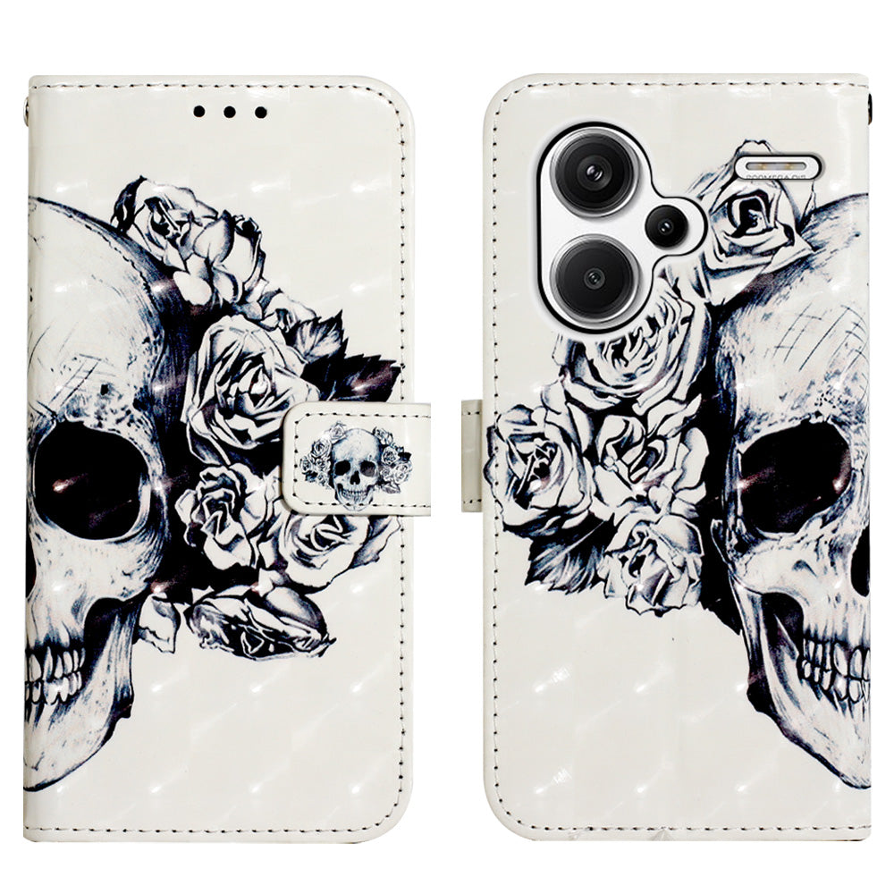 YB Pattern Printing Leather Series-2 For Xiaomi Redmi Note 13 Pro+ 5G Wallet Phone Case Leather Flip Cover