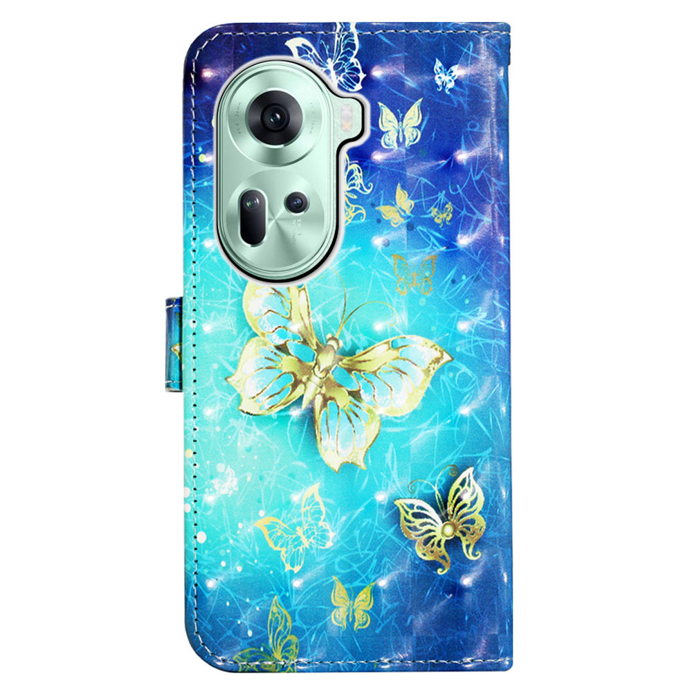YB Pattern Printing Leather Series-2 For Oppo Reno11 5G (Global) Case Anti-Drop Leather Phone Cover