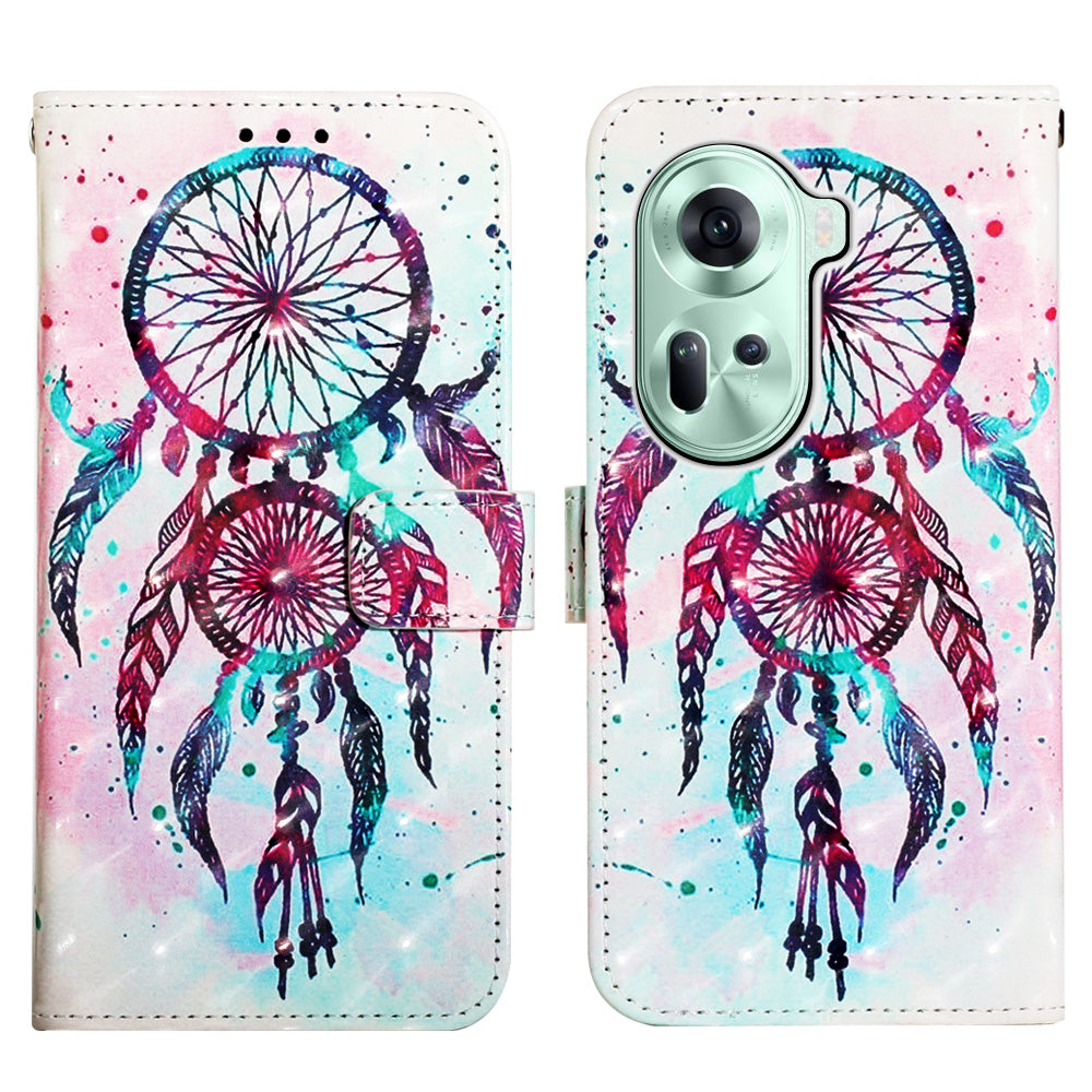 YB Pattern Printing Leather Series-2 For Oppo Reno11 5G (Global) Case Anti-Drop Leather Phone Cover