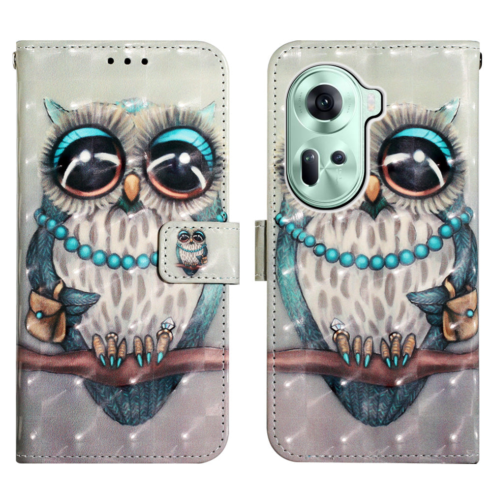 YB Pattern Printing Leather Series-2 For Oppo Reno11 5G (Global) Case Anti-Drop Leather Phone Cover