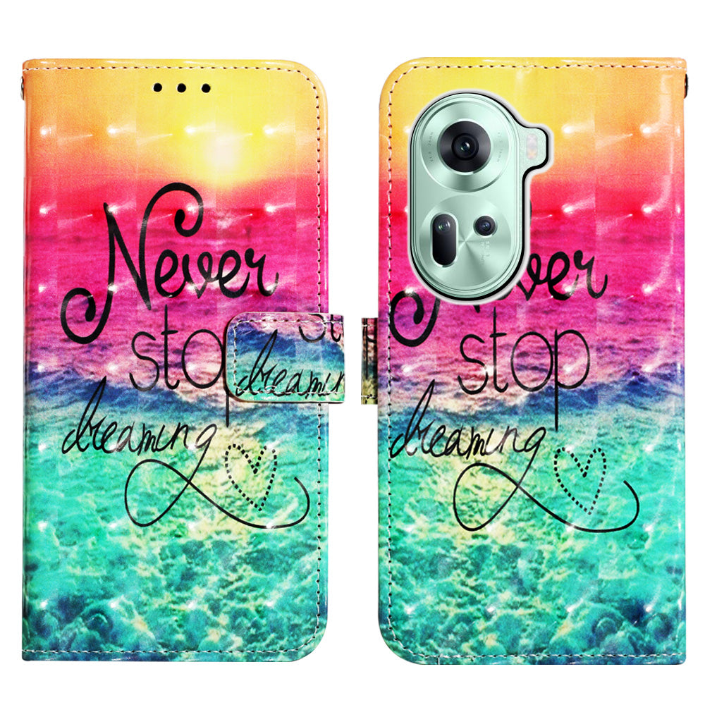 YB Pattern Printing Leather Series-2 For Oppo Reno11 5G (Global) Case Anti-Drop Leather Phone Cover