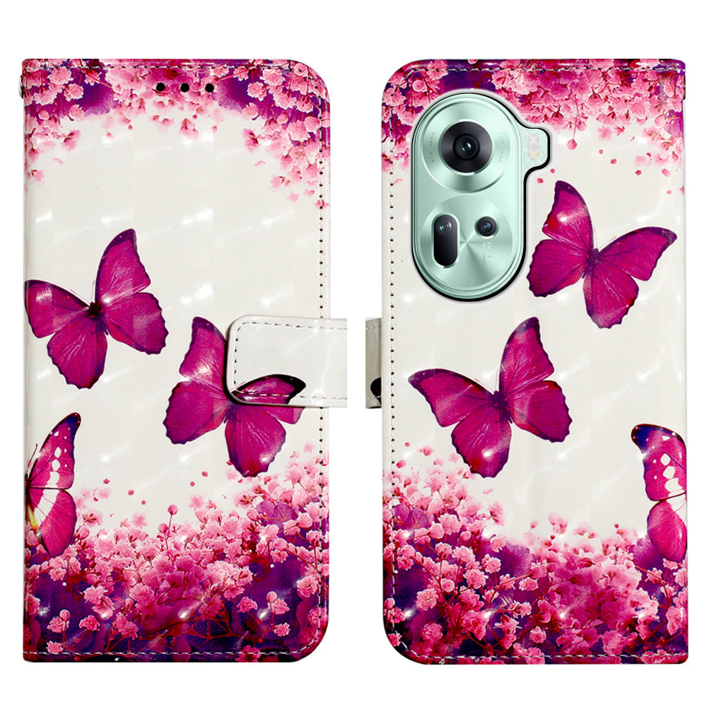 YB Pattern Printing Leather Series-2 For Oppo Reno11 5G (Global) Case Anti-Drop Leather Phone Cover
