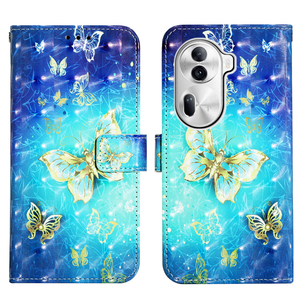 YB Pattern Printing Leather Series-2 For Oppo Reno11 Pro 5G (Global) Protective Case Leather Phone Shell