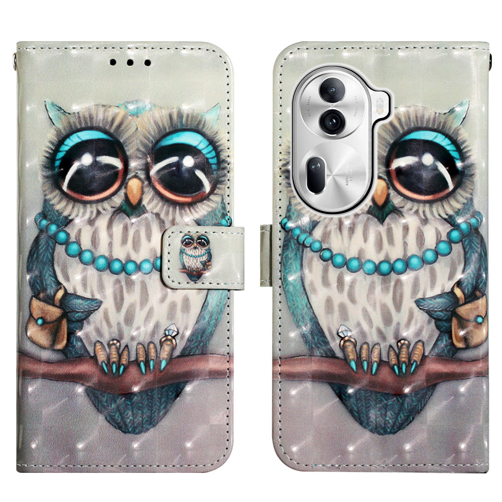 YB Pattern Printing Leather Series-2 For Oppo Reno11 Pro 5G (Global) Protective Case Leather Phone Shell