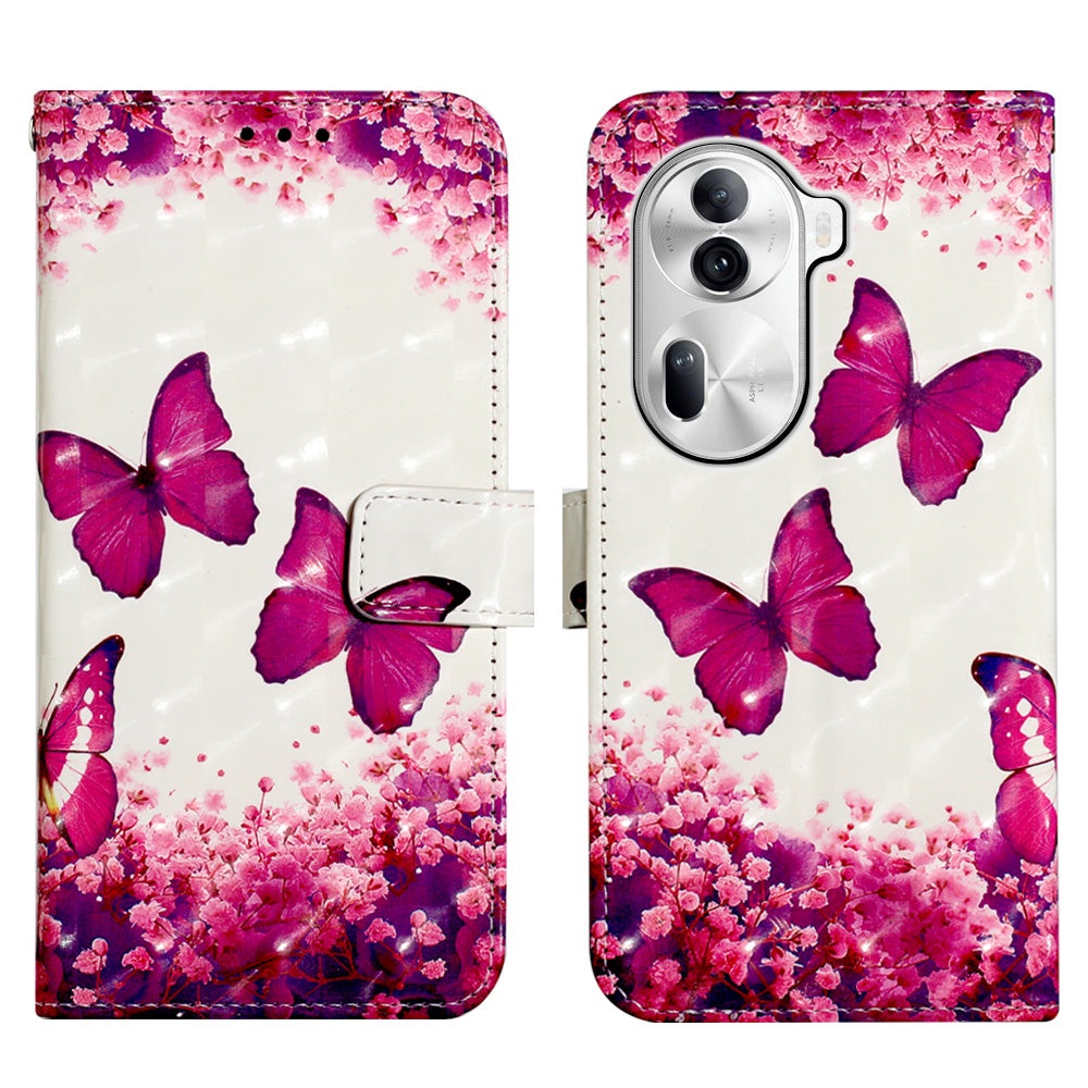 YB Pattern Printing Leather Series-2 For Oppo Reno11 Pro 5G (Global) Protective Case Leather Phone Shell