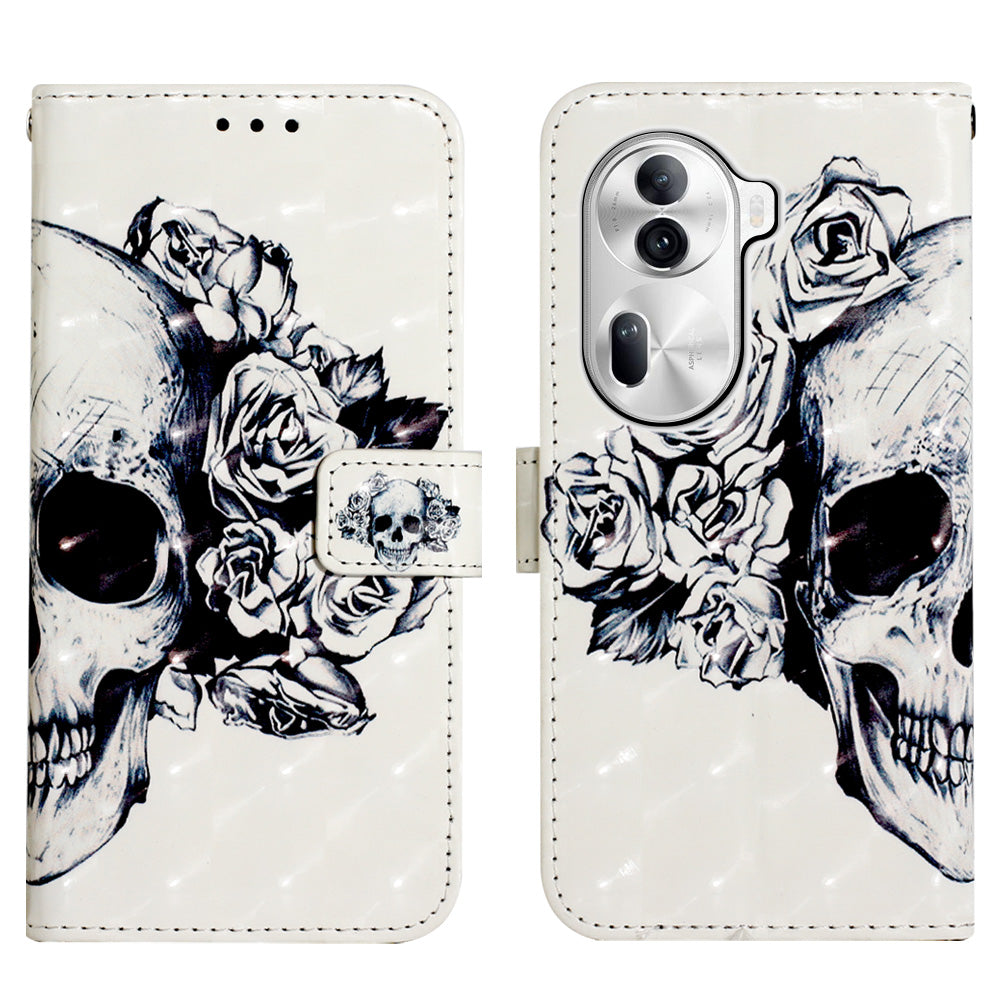 YB Pattern Printing Leather Series-2 For Oppo Reno11 Pro 5G (Global) Protective Case Leather Phone Shell