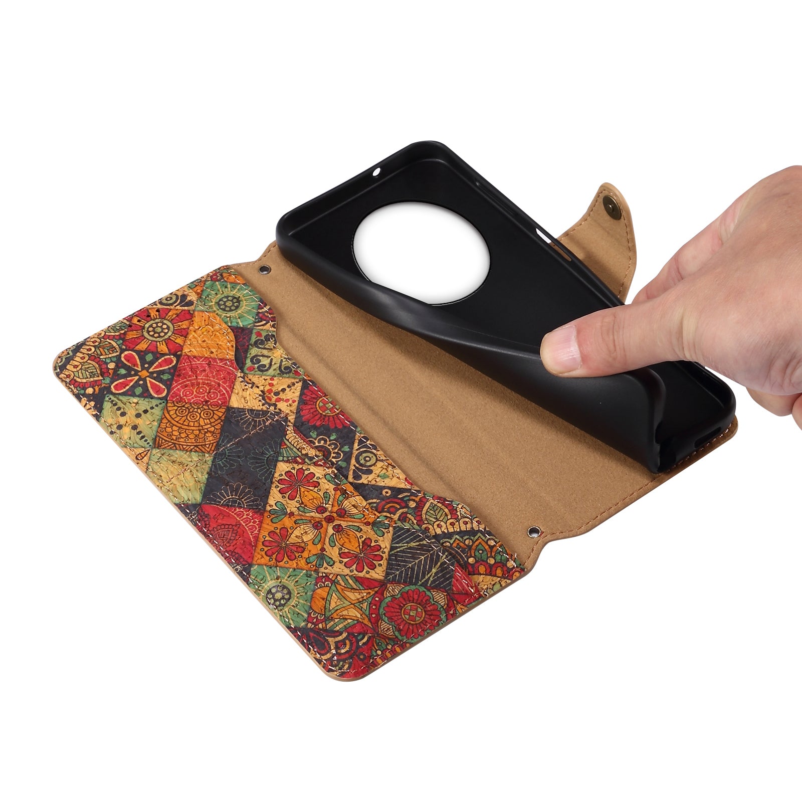 For Huawei Mate 50 4G Leather Case Drop-Proof Floral Printing Wallet Phone Cover with Stand
