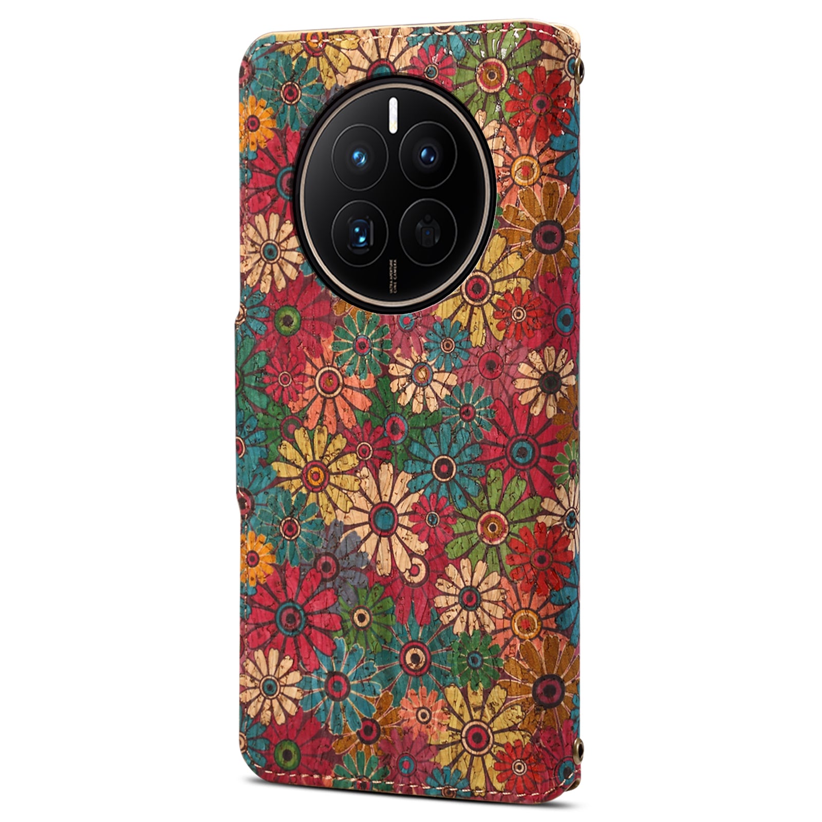 For Huawei Mate 50 4G Leather Case Drop-Proof Floral Printing Wallet Phone Cover with Stand