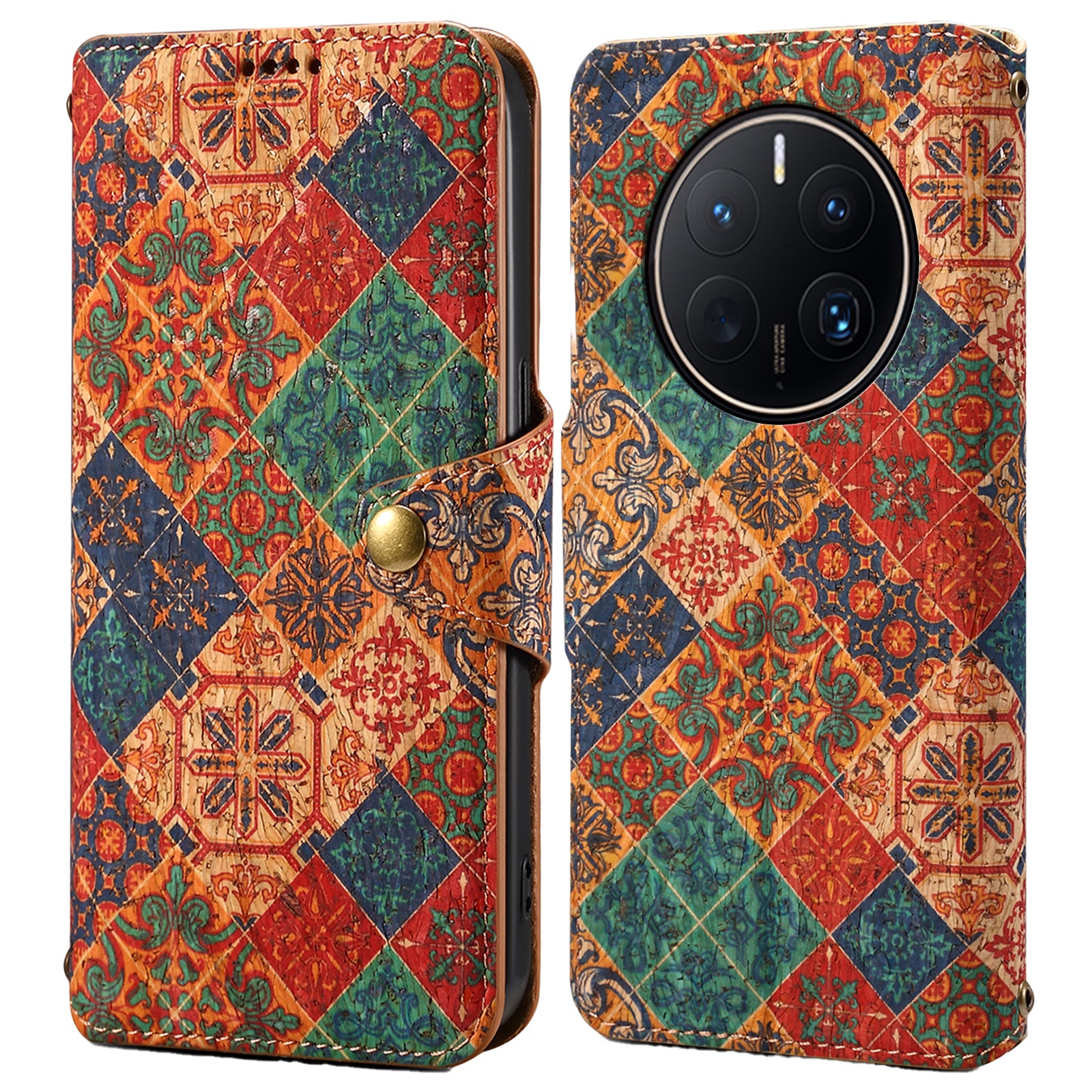 For Huawei Mate 50 Pro 4G Phone Case Floral Printing Wallet Leather Cover with Stand