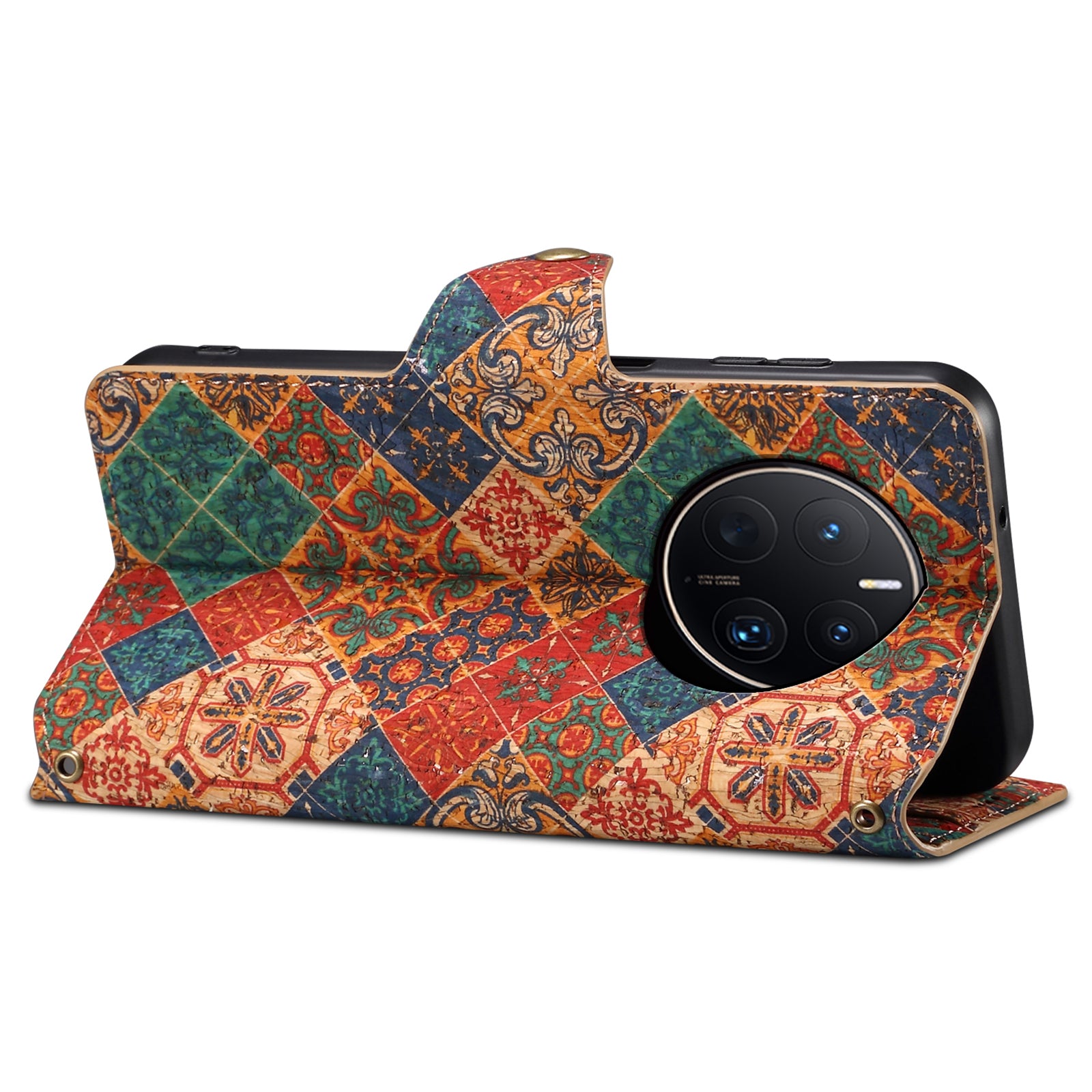 For Huawei Mate 50 Pro 4G Phone Case Floral Printing Wallet Leather Cover with Stand