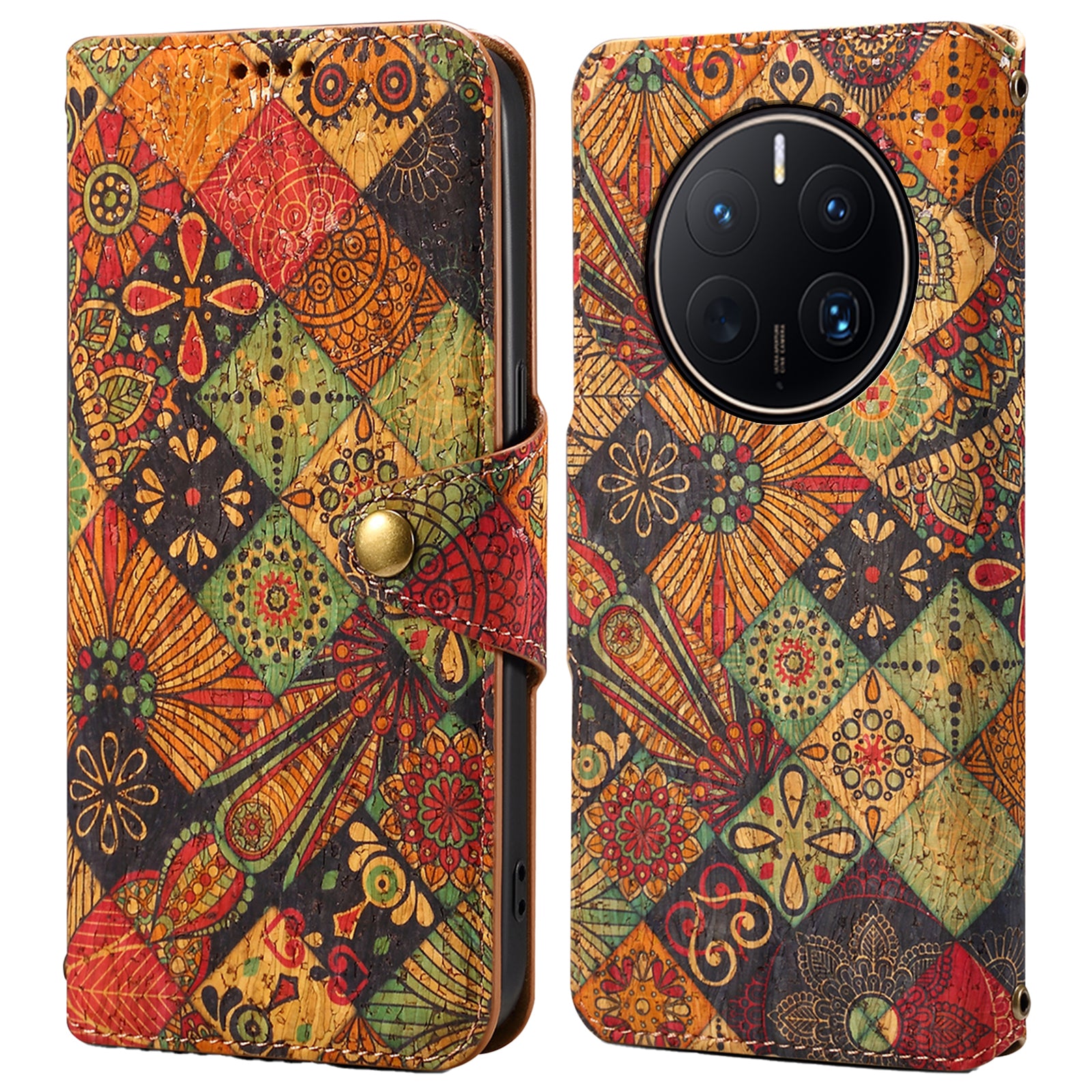 For Huawei Mate 50 Pro 4G Phone Case Floral Printing Wallet Leather Cover with Stand
