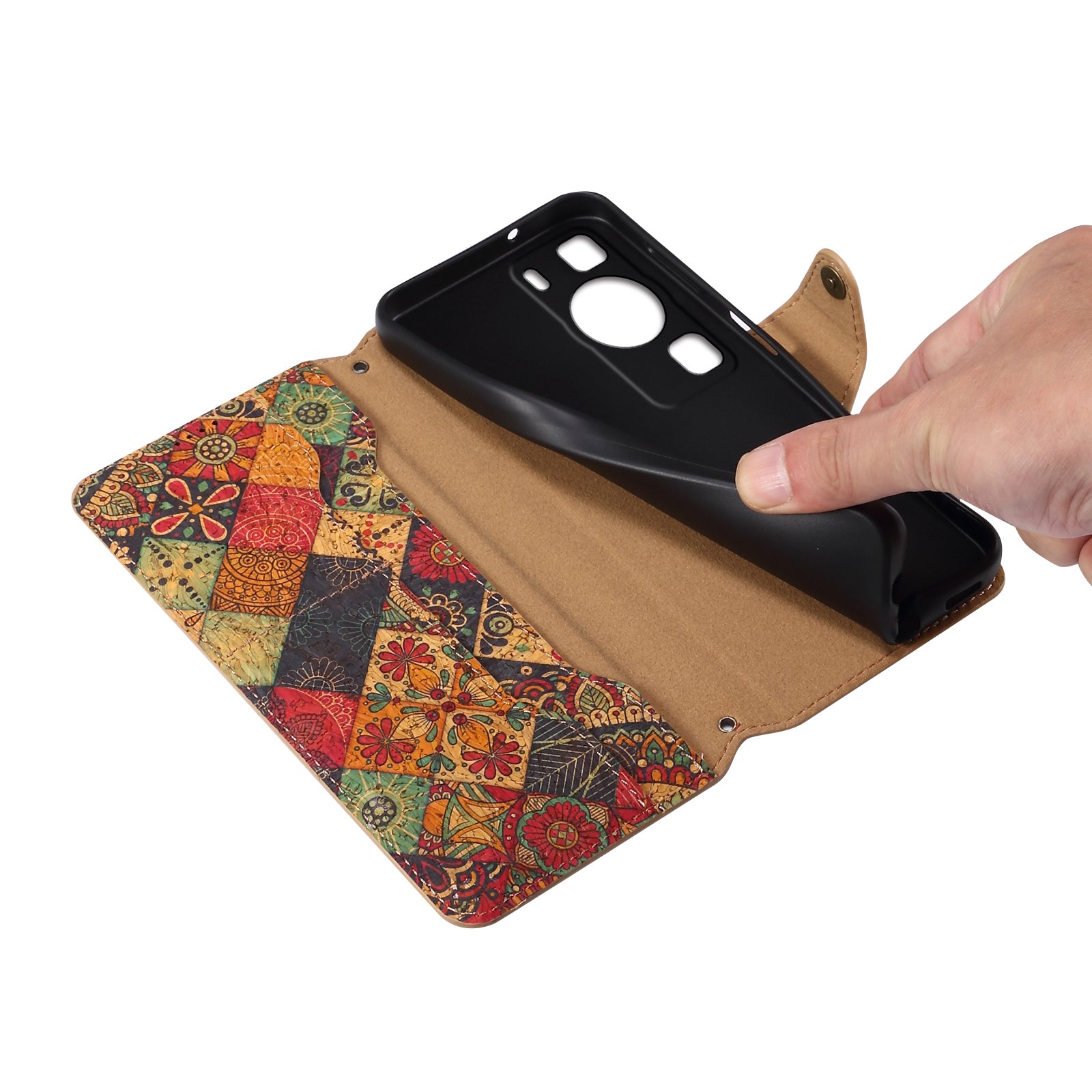For Huawei P60 / P60 Pro Leather Case Floral Printing Stand Wallet Phone Cover
