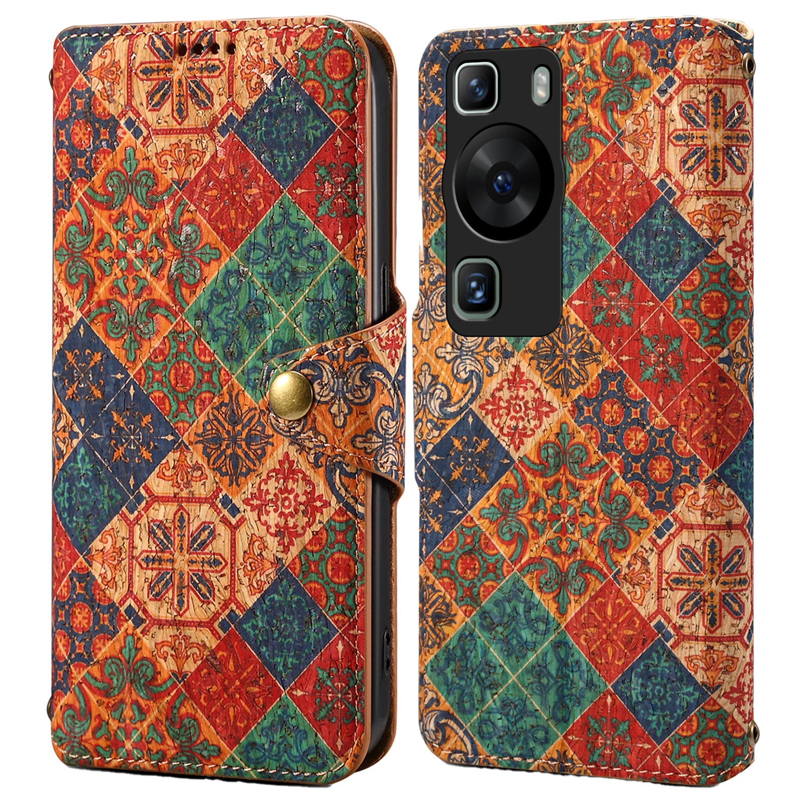 For Huawei P60 / P60 Pro Leather Case Floral Printing Stand Wallet Phone Cover