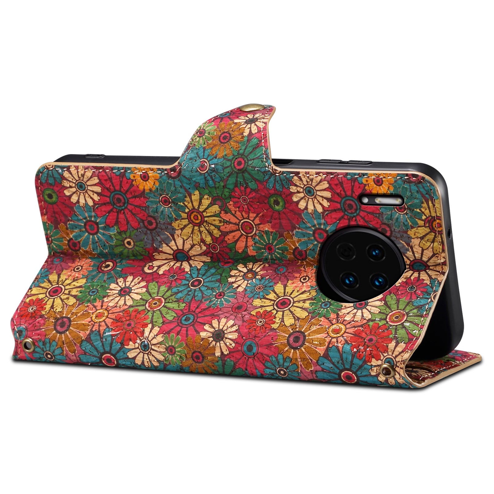 For Huawei Mate 30 4G / 5G Case PU Leather Flower Pattern Wallet Style Flip Phone Cover
