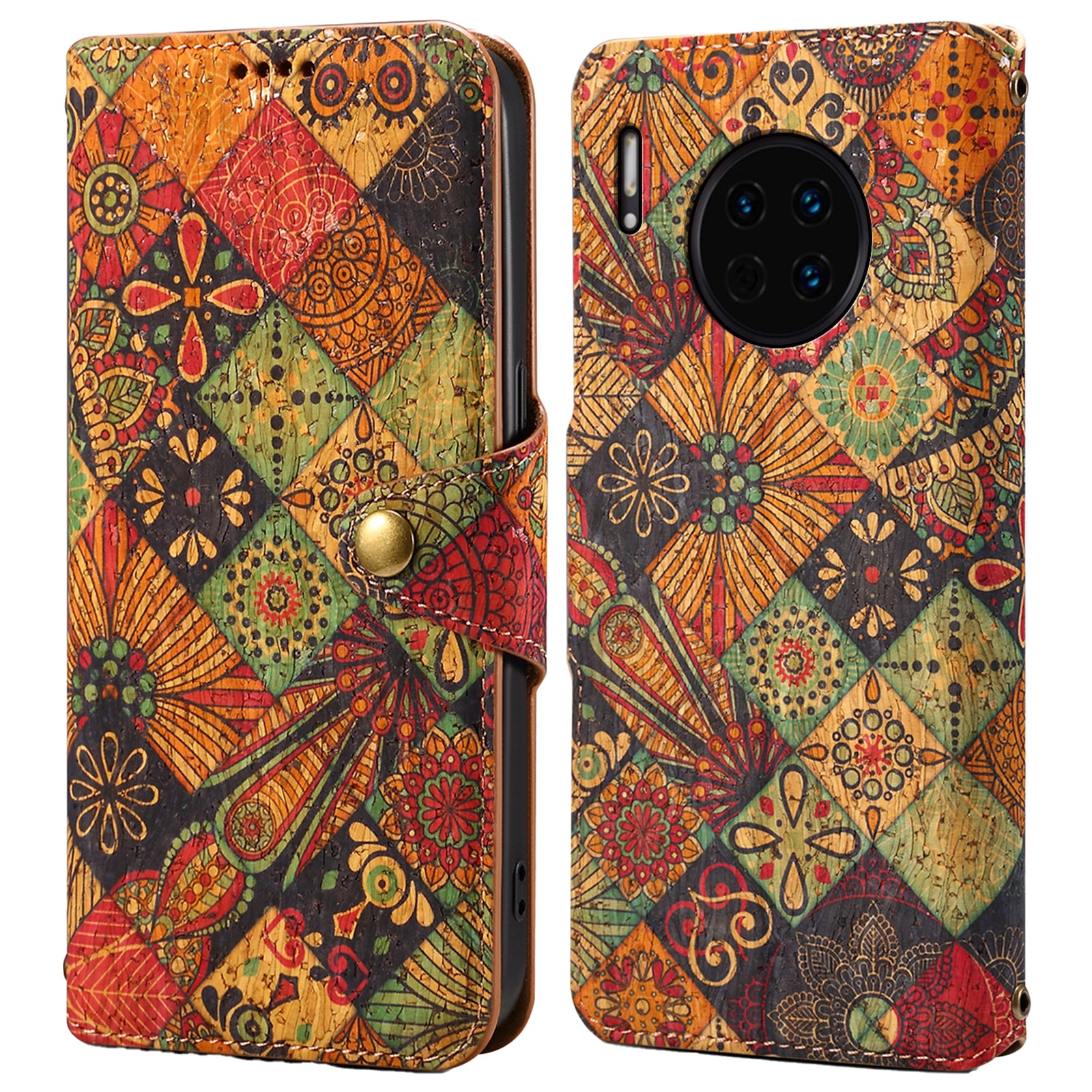 For Huawei Mate 30 4G / 5G Case PU Leather Flower Pattern Wallet Style Flip Phone Cover