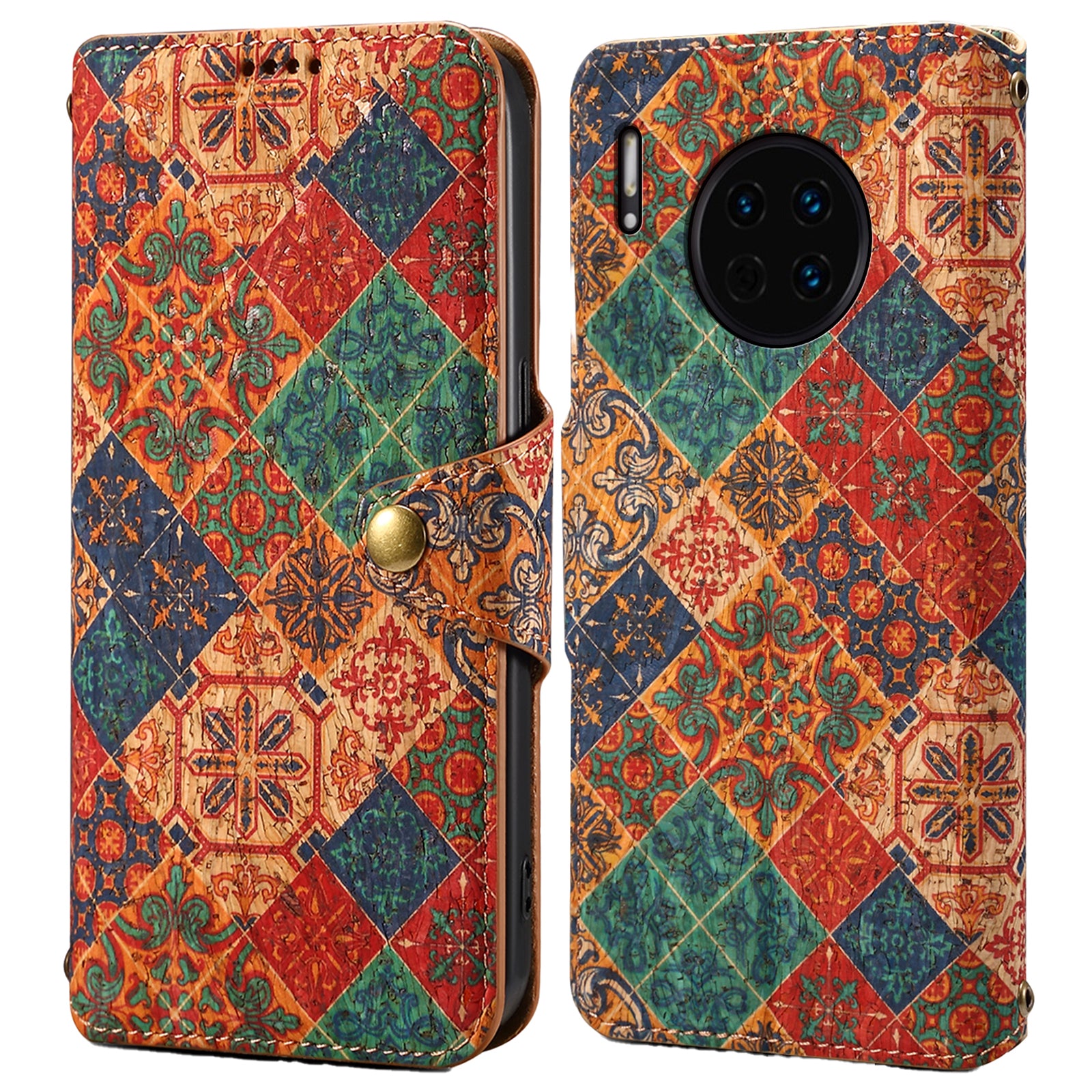 For Huawei Mate 30 4G / 5G Case PU Leather Flower Pattern Wallet Style Flip Phone Cover