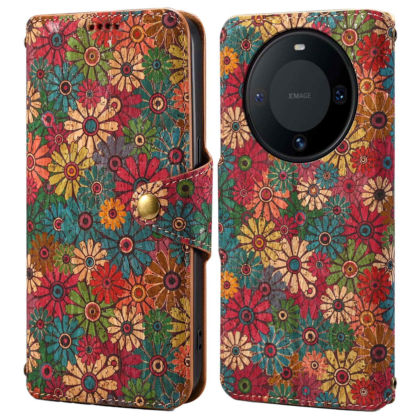 For Huawei Mate 60 Case Floral Printing Leather Phone Case with Wallet