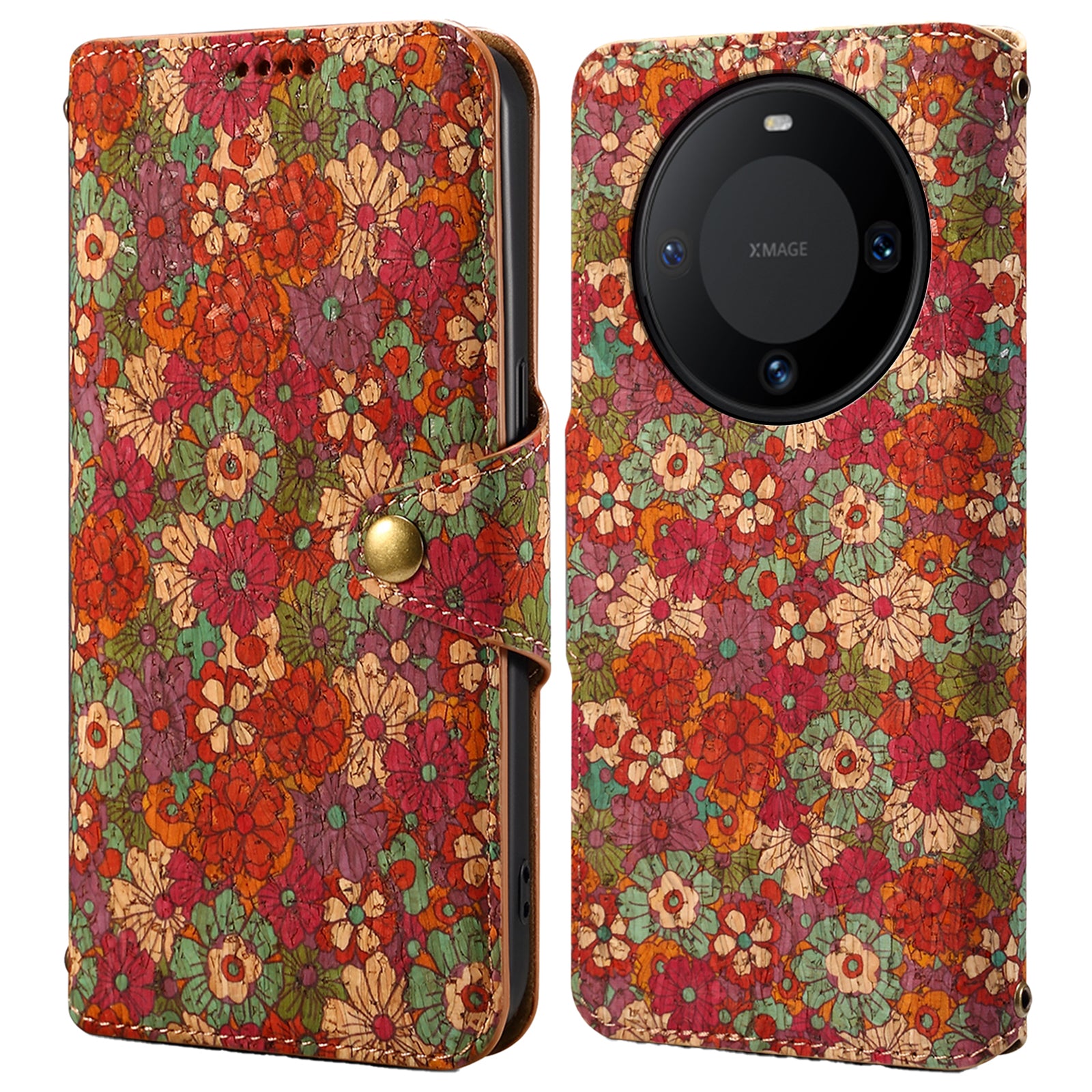 For Huawei Mate 60 Case Floral Printing Leather Phone Case with Wallet